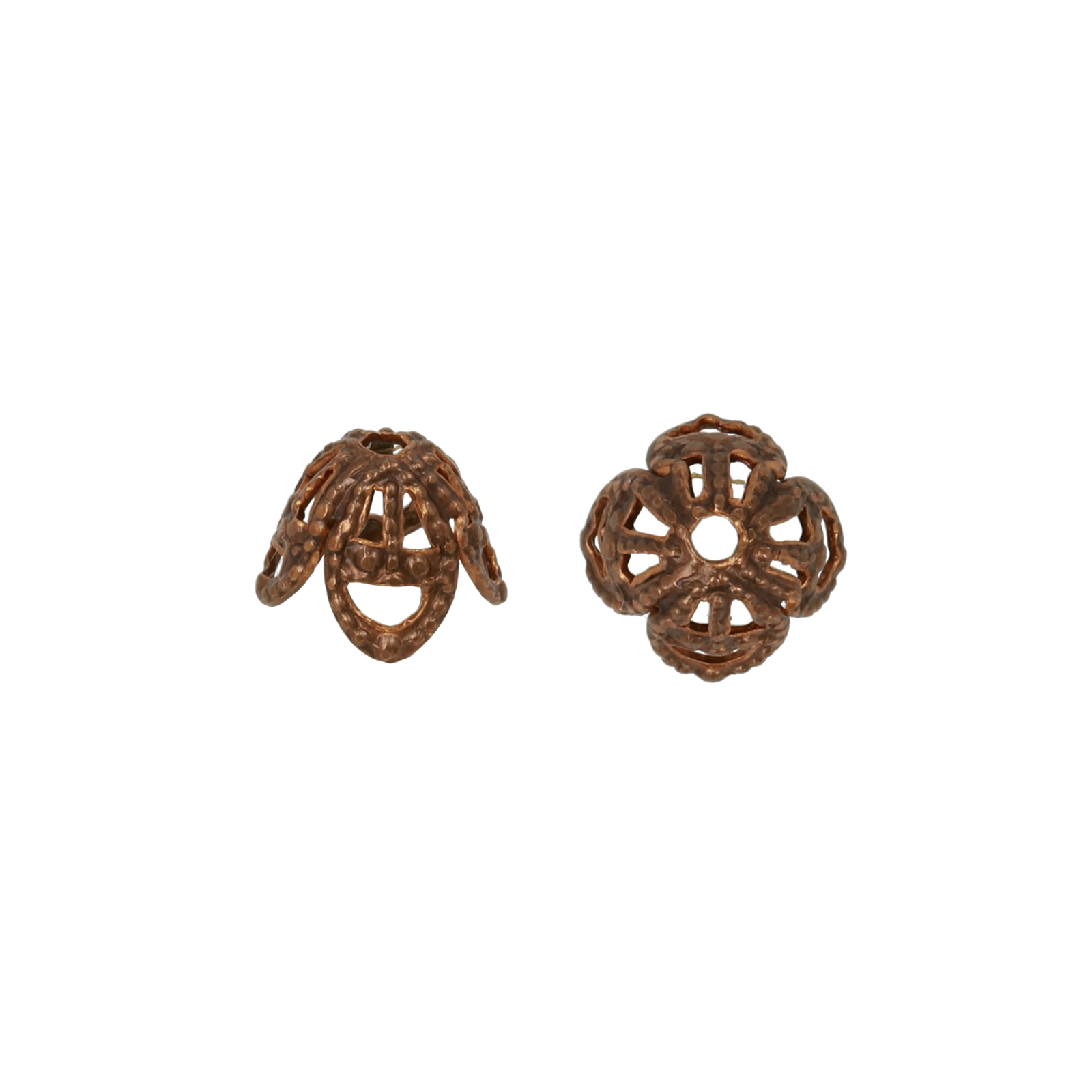 vintaj natural brass foliage bead cap 7mm | 4pc