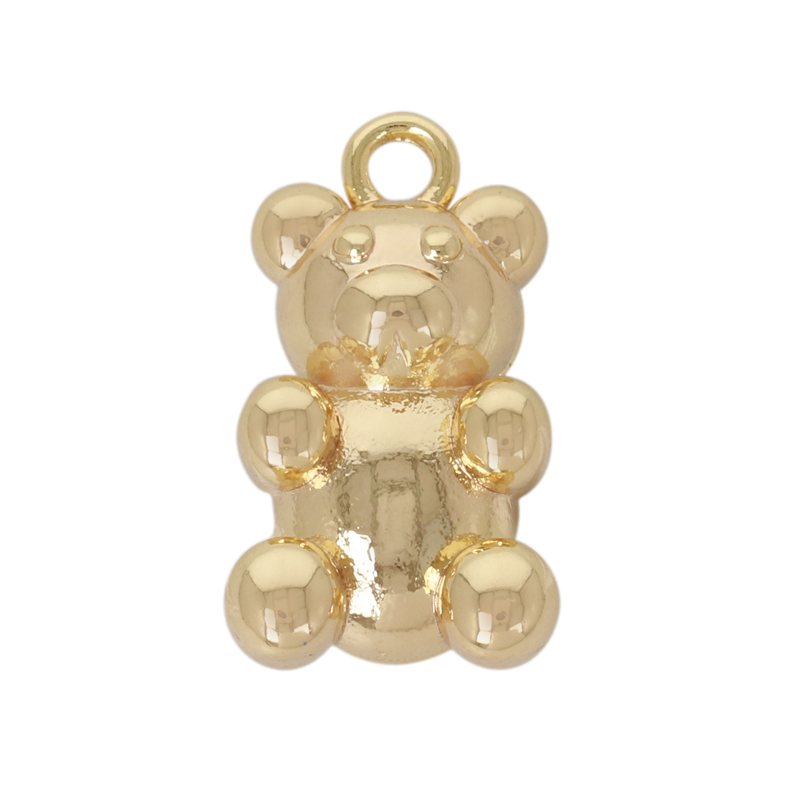 gold plated teddy bear charm 17x10mm | 2pc