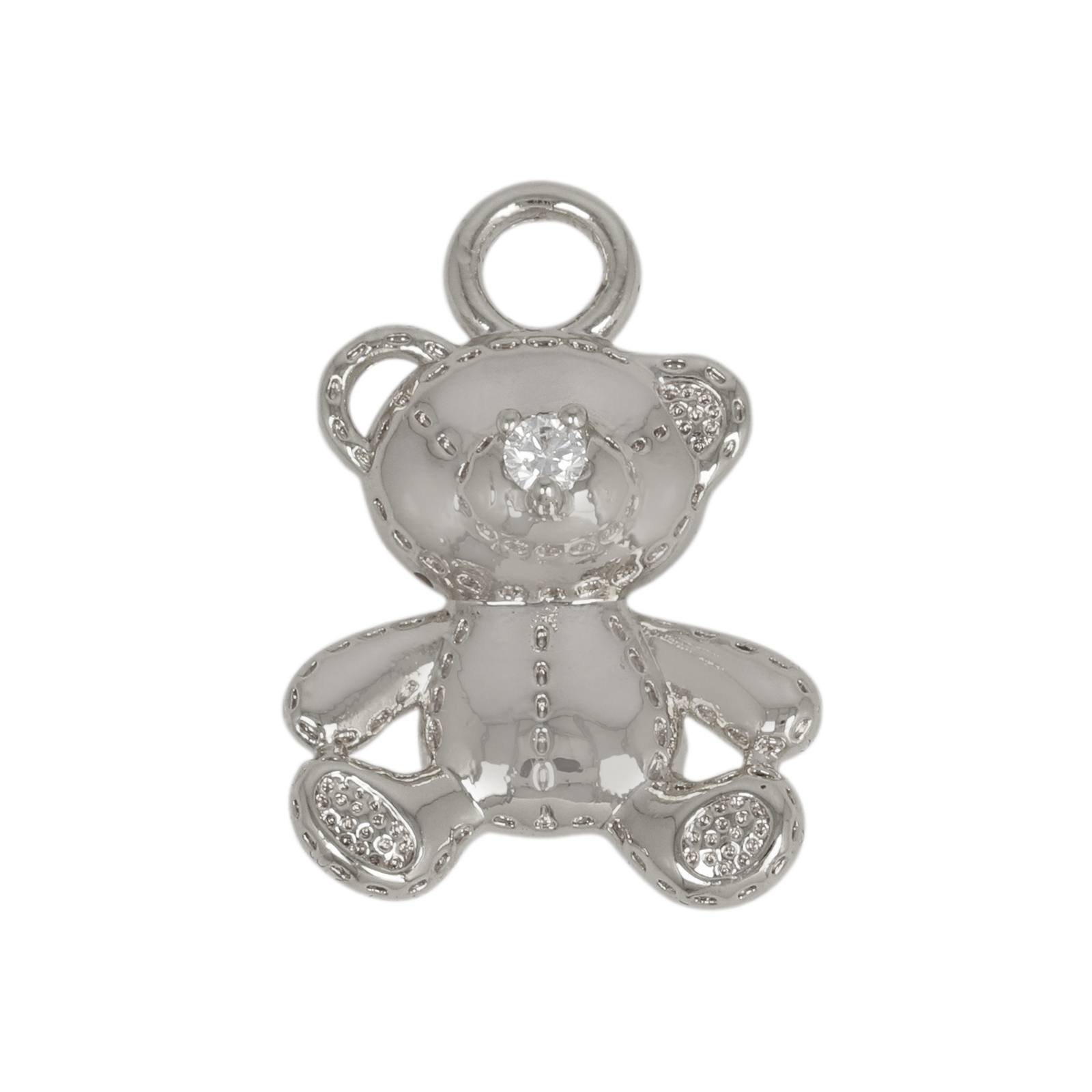 anhänger babybär rhodium versilbert mit cz 16mm | 1st