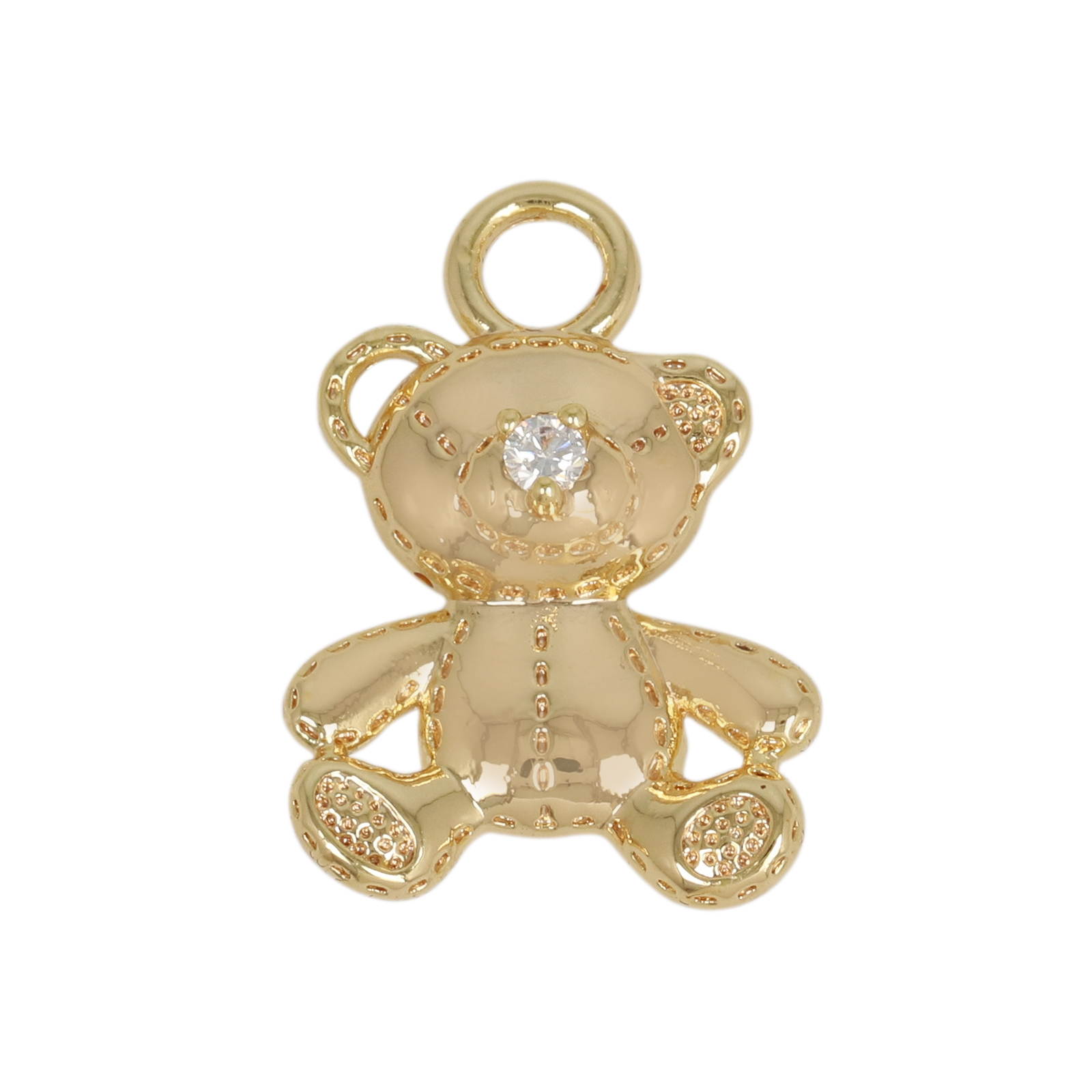 anhänger babybär vergoldet mit cz 16mm | 1st