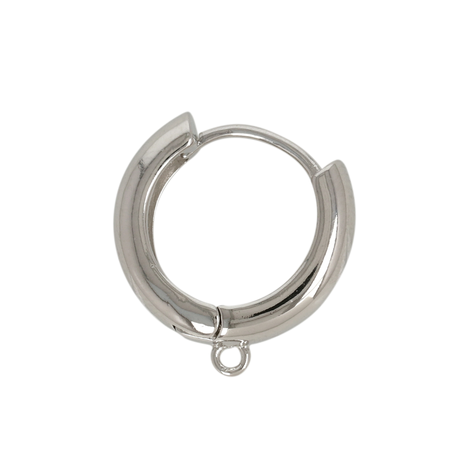 silver rhodium plated leverback hoop earring 18x4mm | 2pc