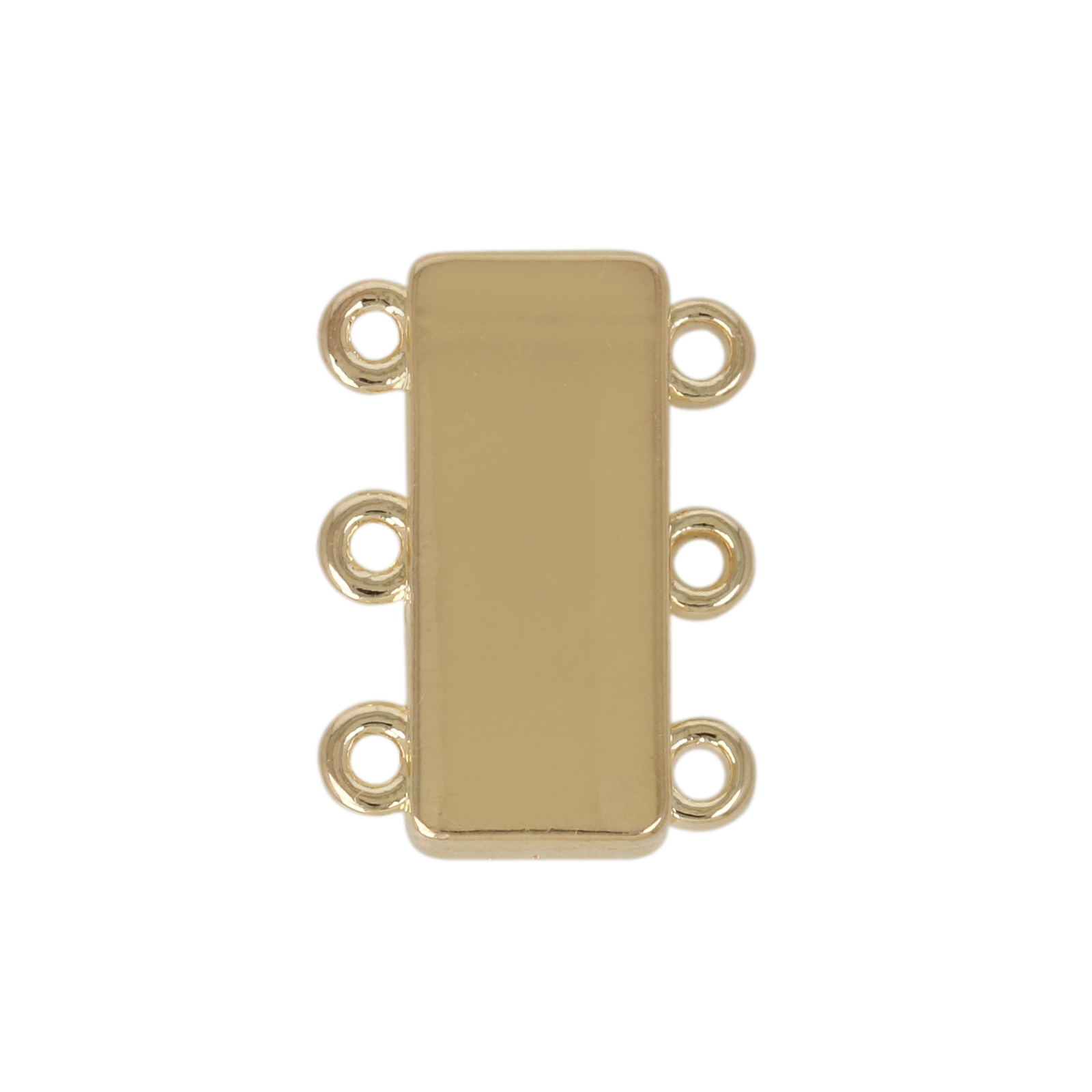gold plated 3 strand magnetic clasp 18x8mm | 2pc
