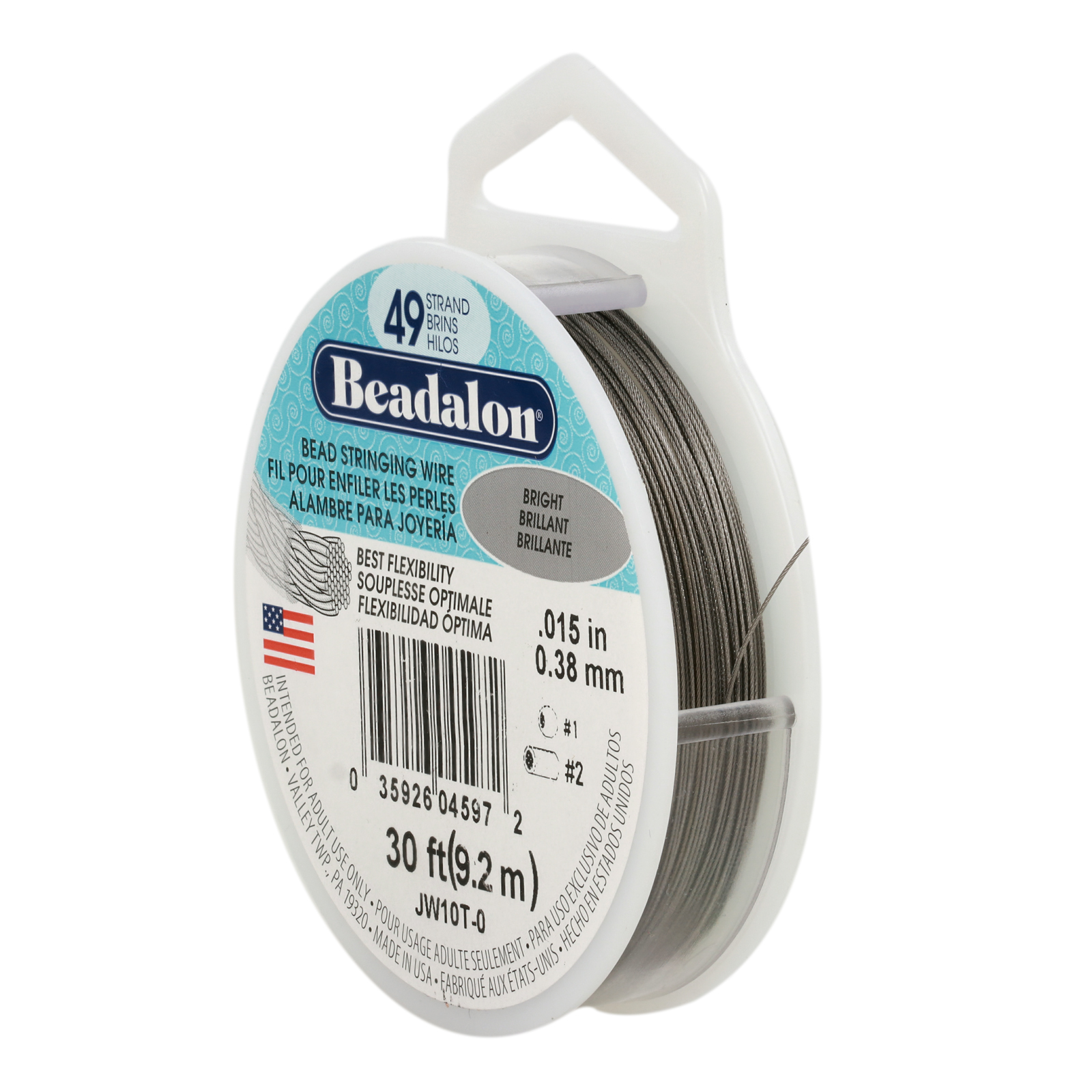 Edelstahldraht Beadalon 49 Stränge - Durchmesser 0,38mm - Spule 9,2mt | 1st