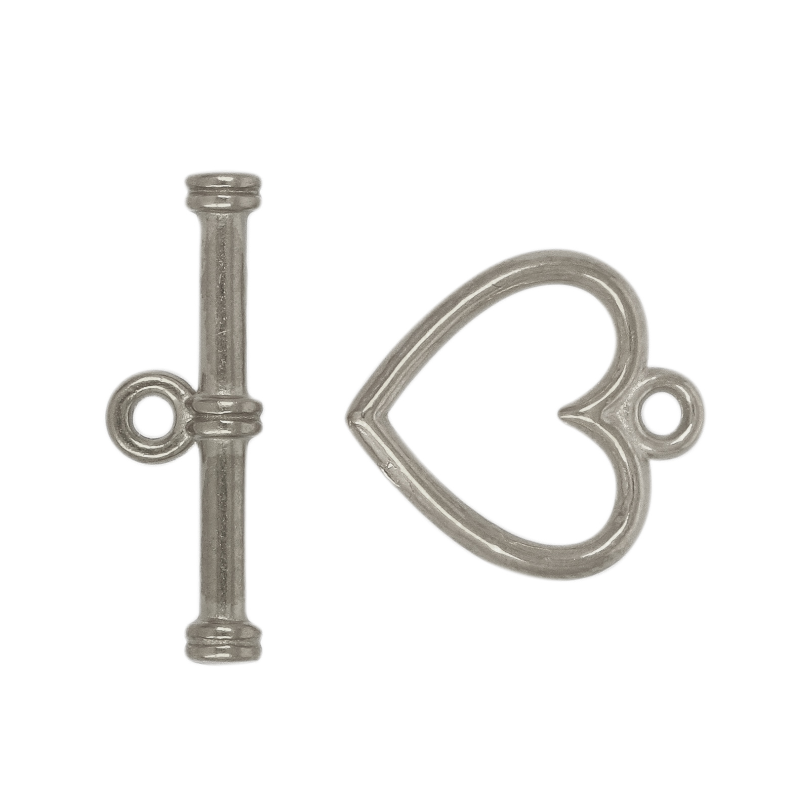 stainless steel heart toogle clasp 14mm | 2pc