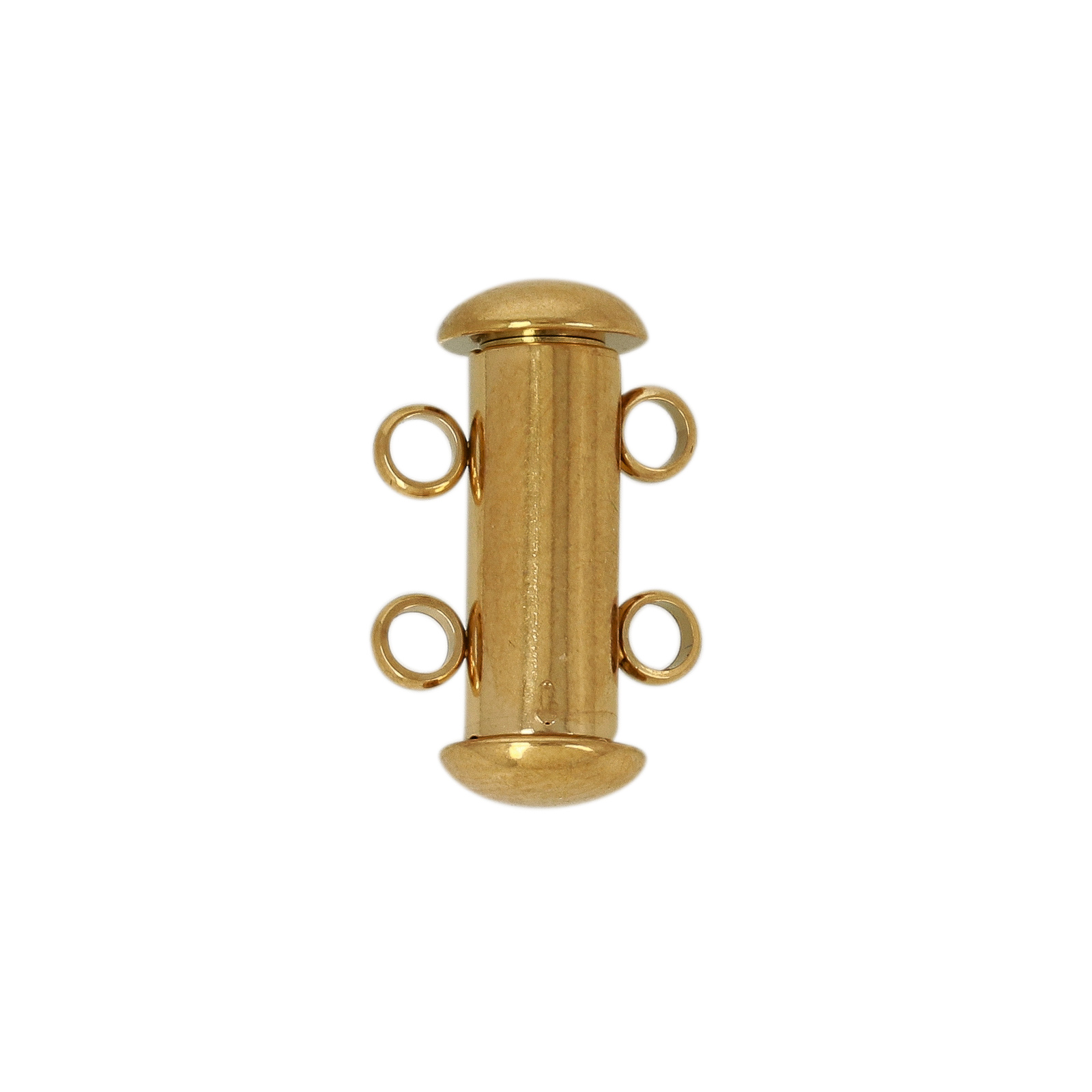 gold plated stainless steel 2 strand magnetic slide clasp 16mm | 1pc