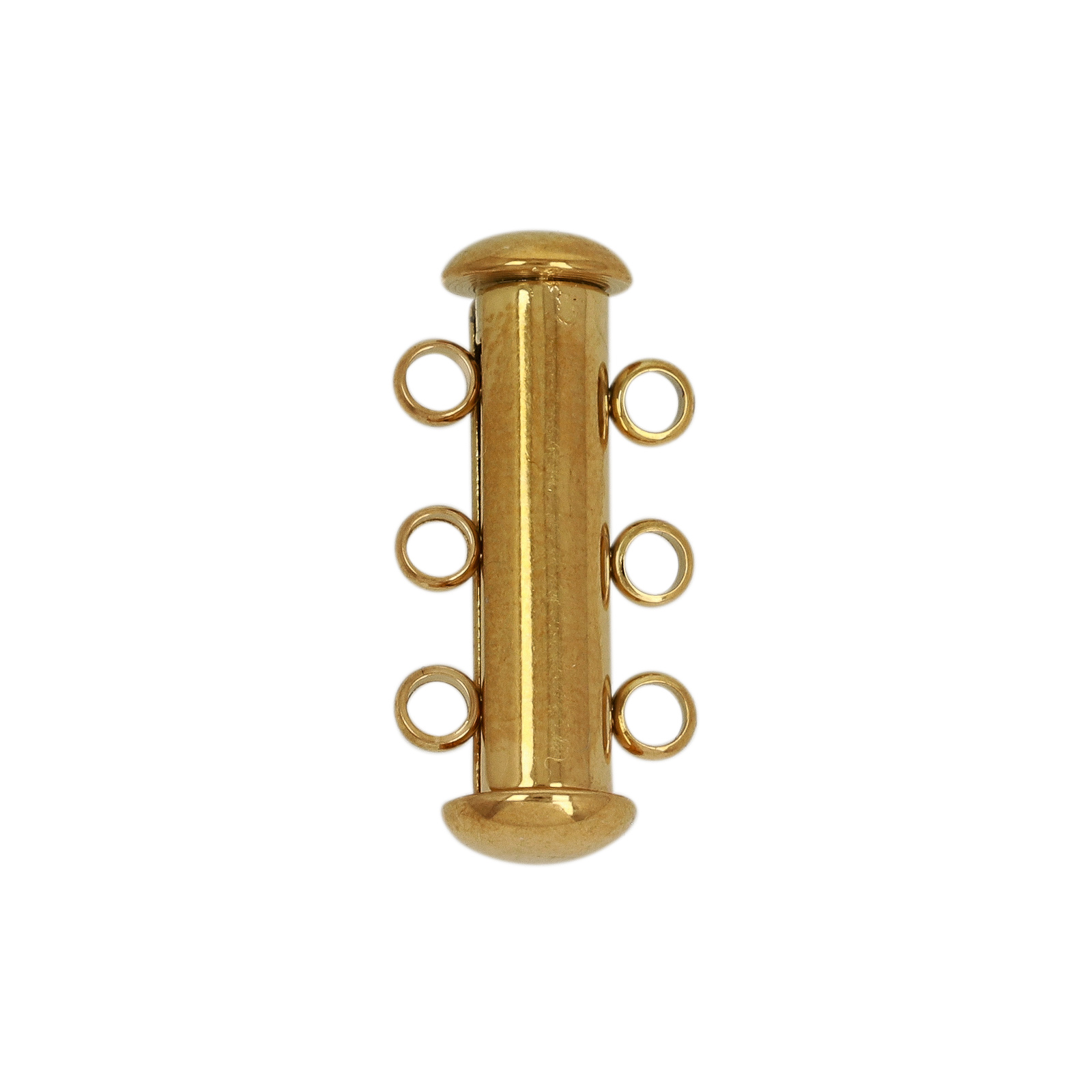 gold plated stainless steel 3 strand magnetic slide clasp 20mm | 1pc
