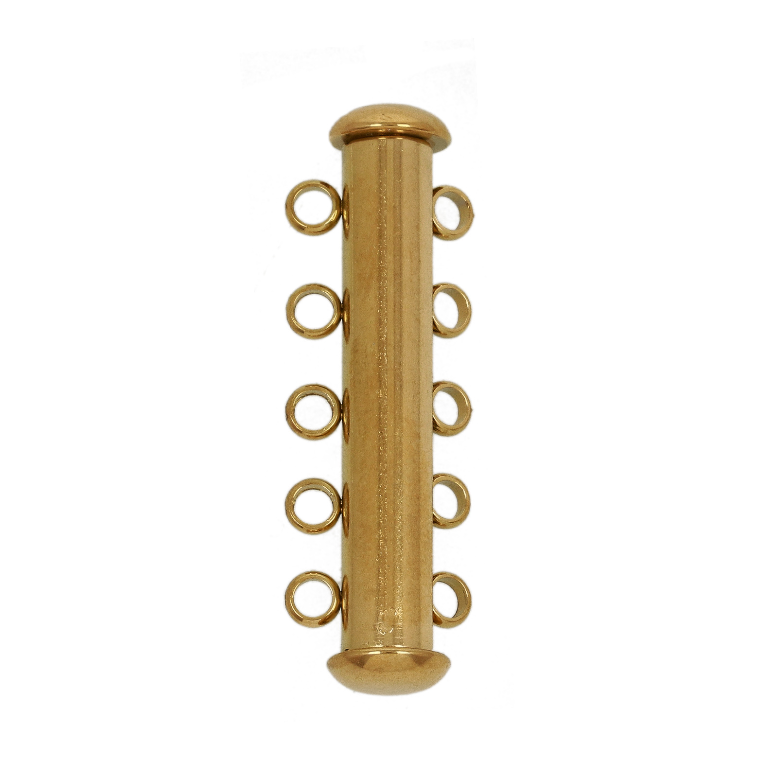 gold plated stainless steel 5 strand magnetic slide clasp 30mm | 1pc
