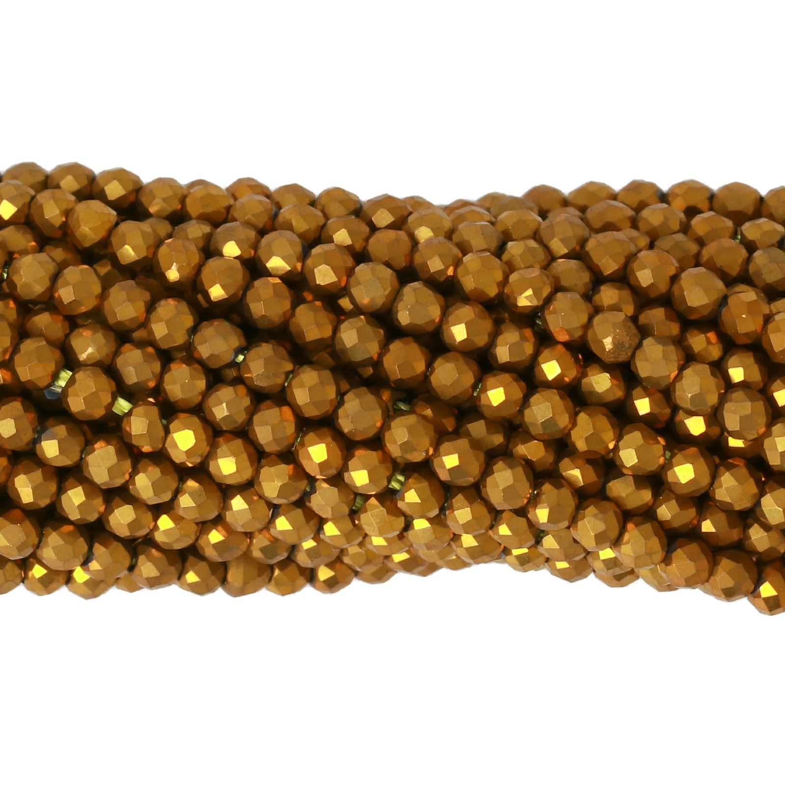antique gold chinese crystal mini faceted roundelle real 2mm | 1 strand