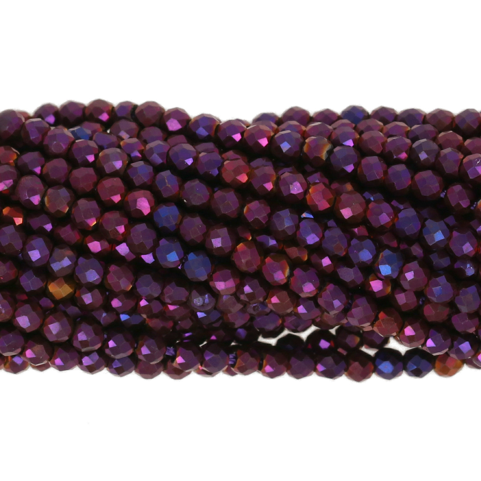 metallic purple chinese crystal mini faceted roundelle real 2mm | 1 strand