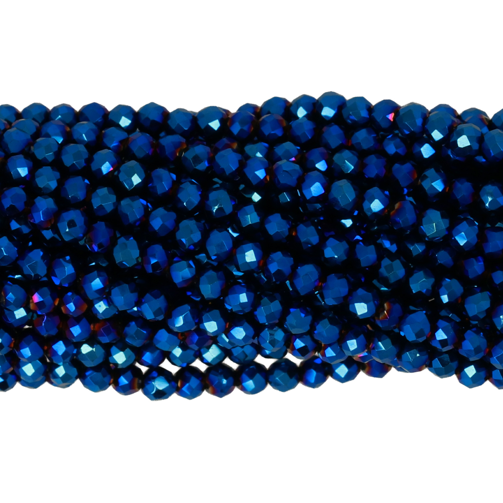 metallic iris blue chinese crystal mini faceted roundelle real 2mm | 1 strand