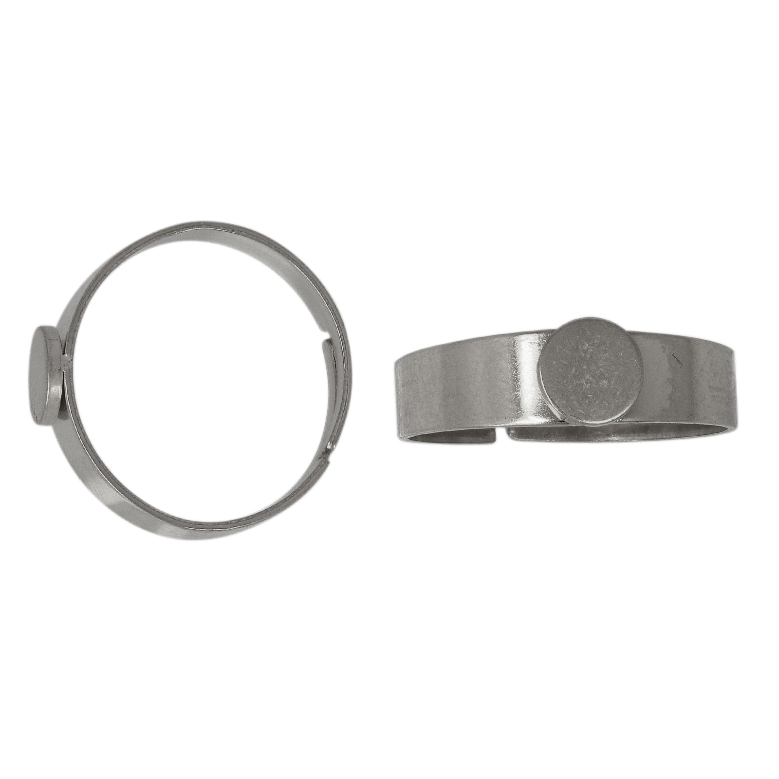 adjustable steinless steel base ring with flat base 6mm | 4pc