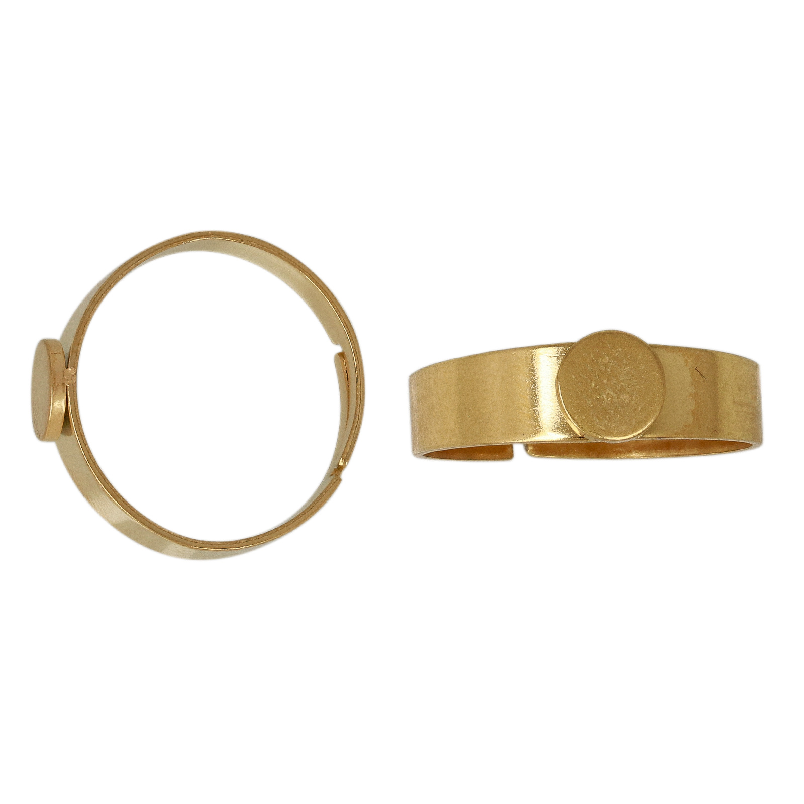 adjustable gold plated steinless steel base ring with flat base 6mm | 4pc