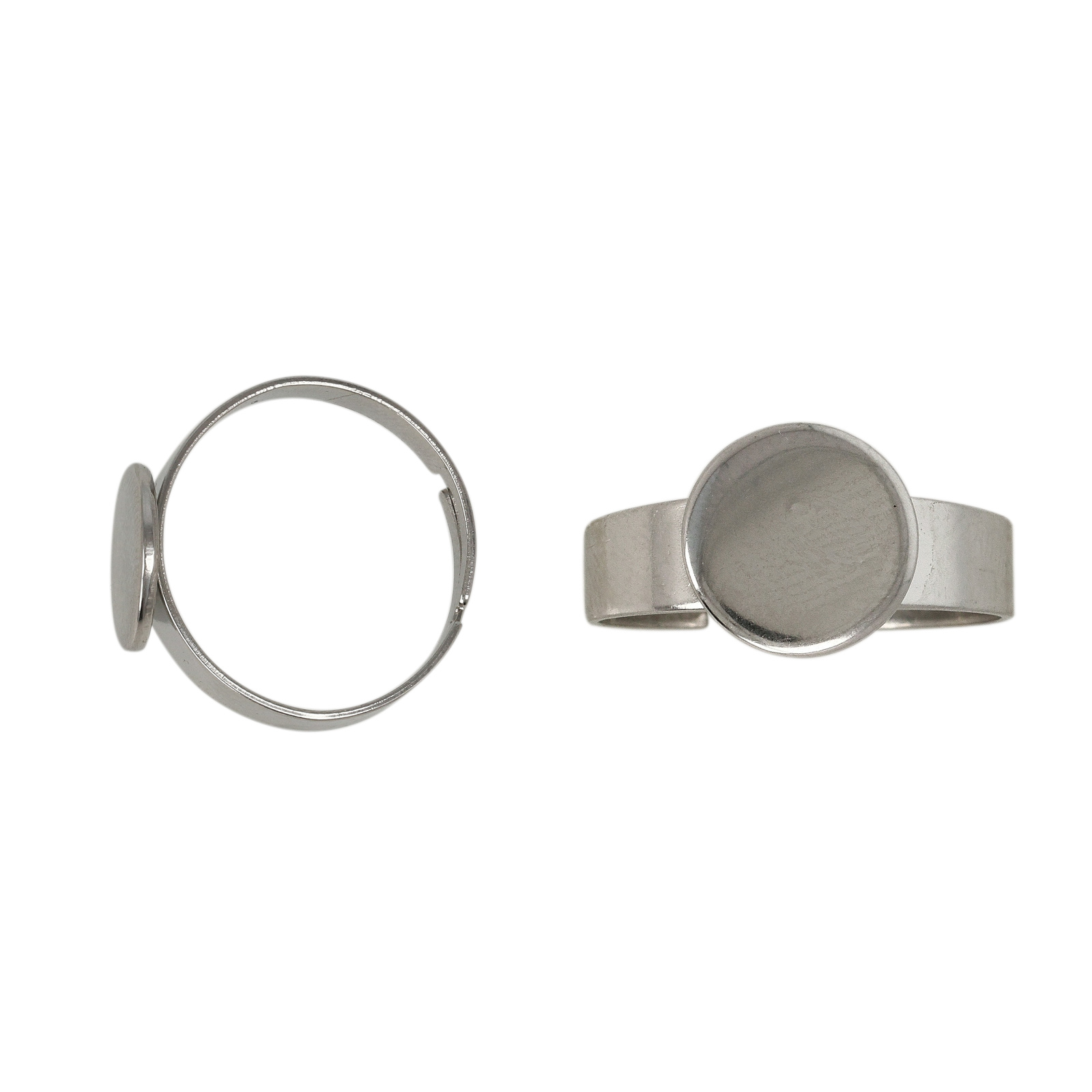adjustable steinless steel base ring with flat base 10mm | 4pc