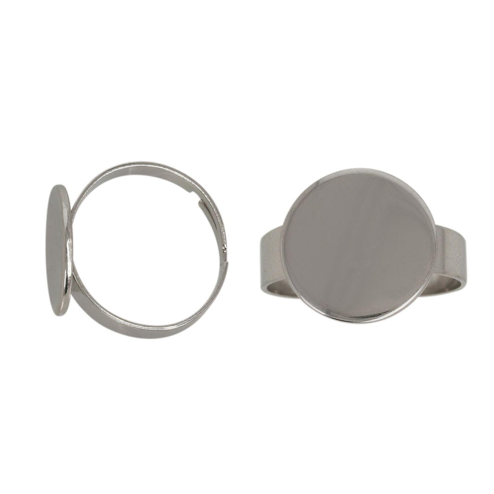 adjustable steinless steel base ring with flat base 14mm | 4pc