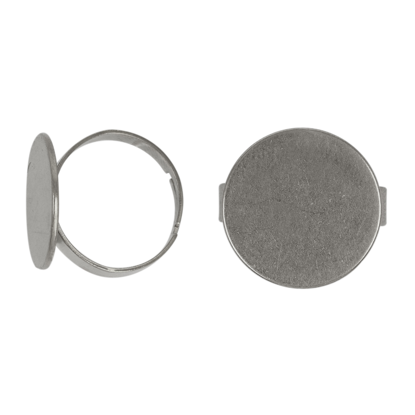 adjustable steinless steel base ring with flat base 18mm | 4pc