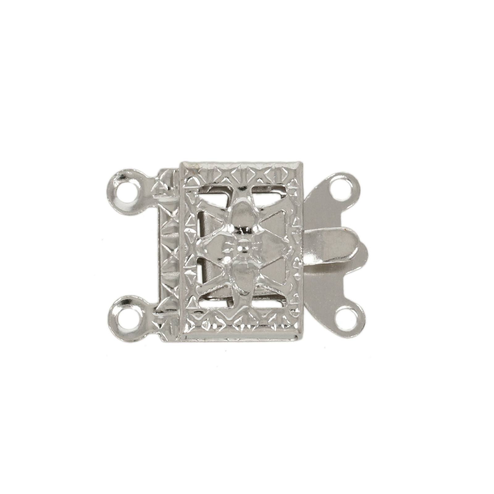 stainless steel 2 strand box clasp 15x10mm | 4pc