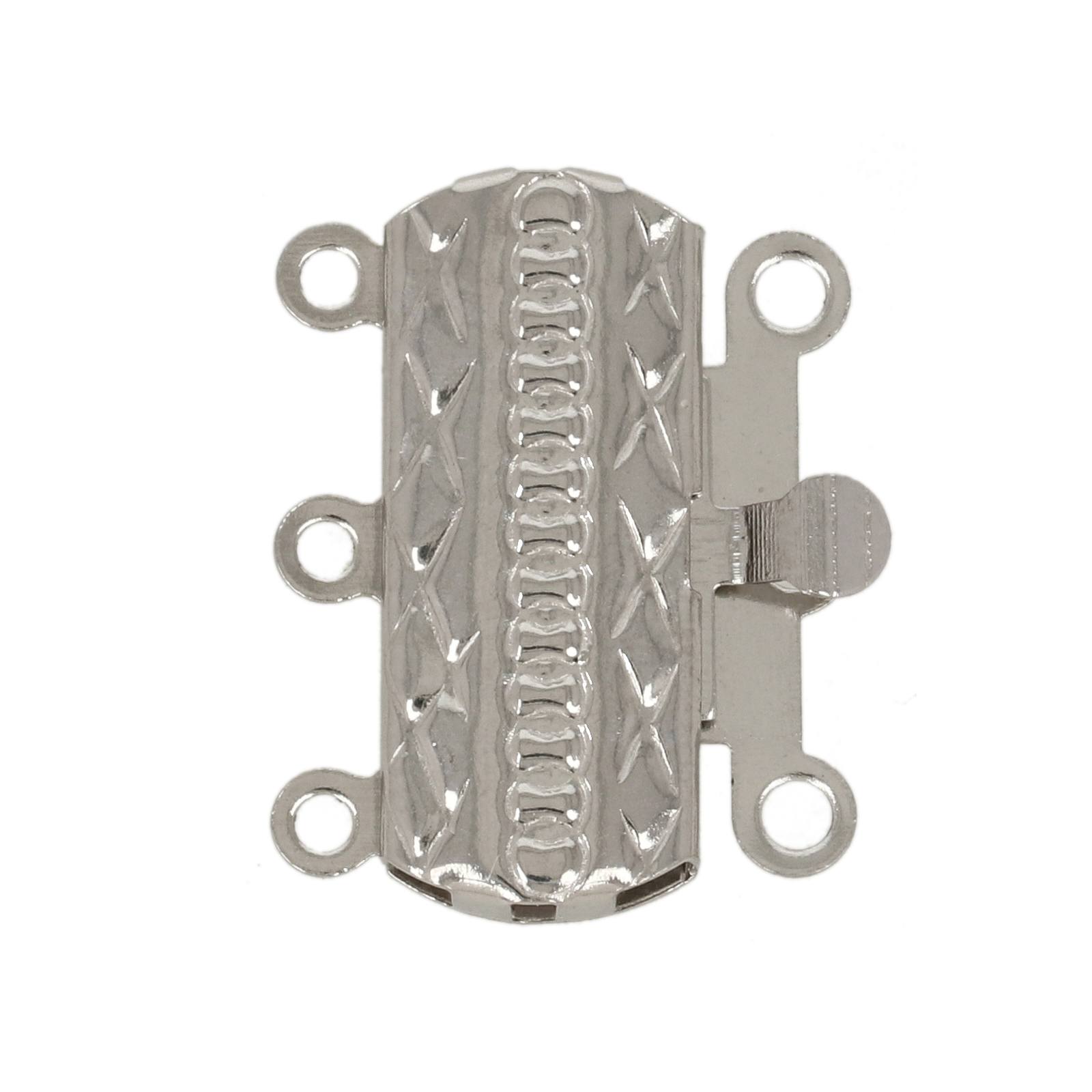stainless steel 3 strand box clasp 19x14mm | 4pc
