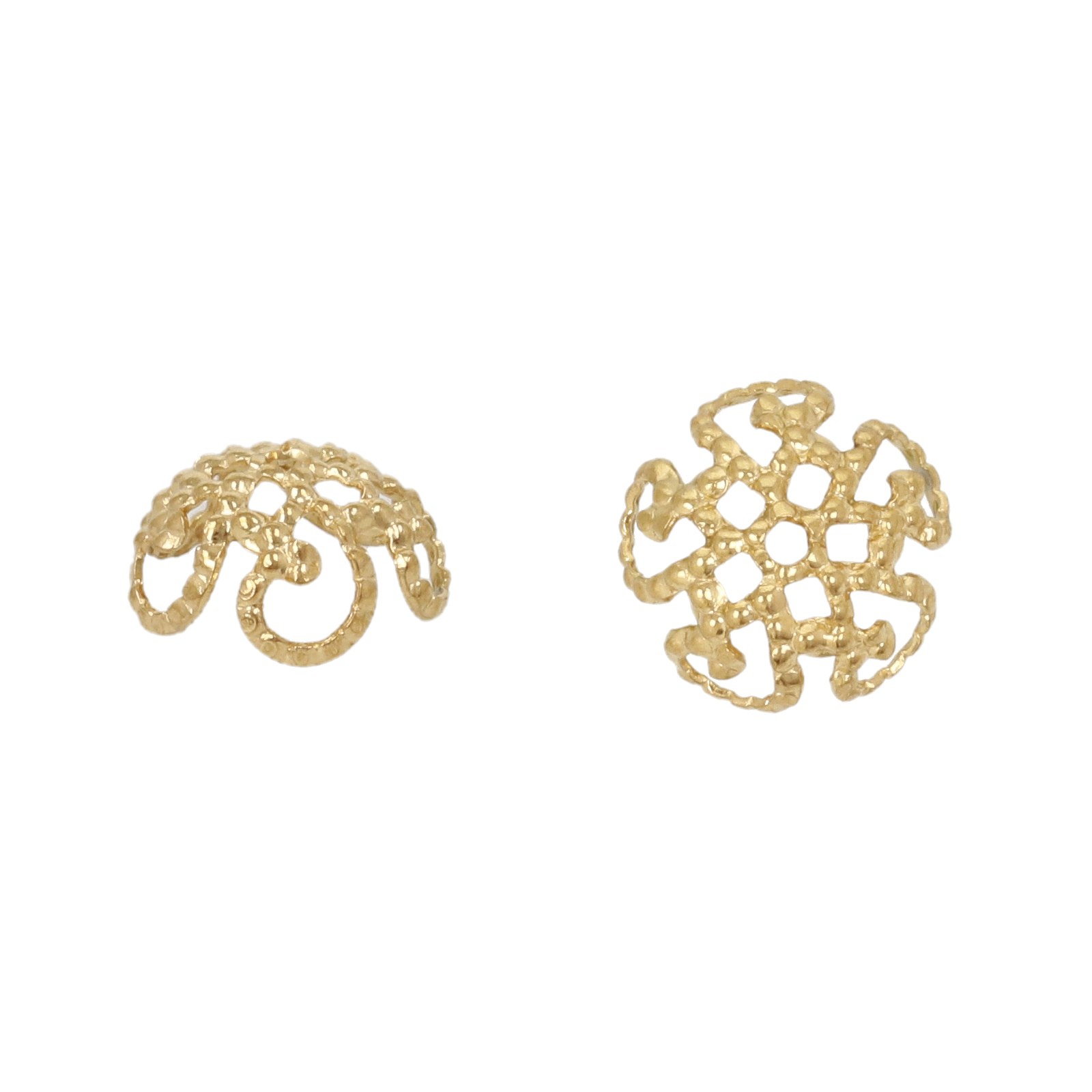 perlenkappe filigran edelstahl vergoldet 8mm | 20st