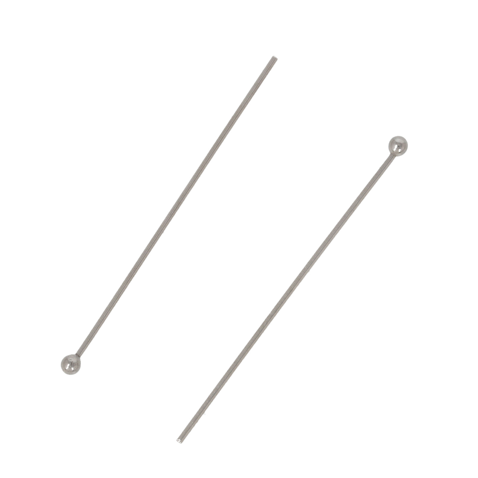 stainless steel ball end headpin 40mm - wire 0,7mm | 50pc