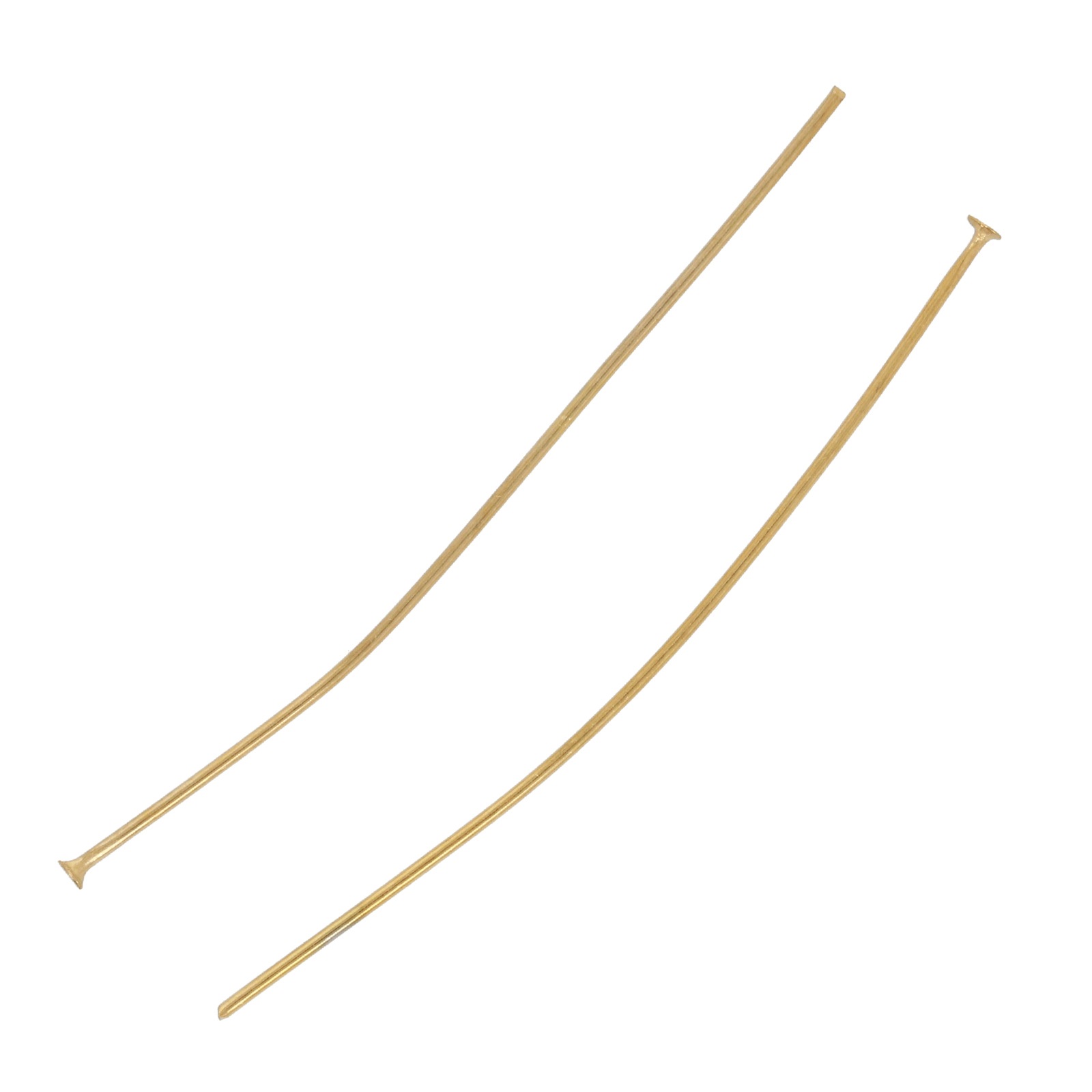 gold plated steinless steel headpin 50mm - wire 0,7mm | 10pc