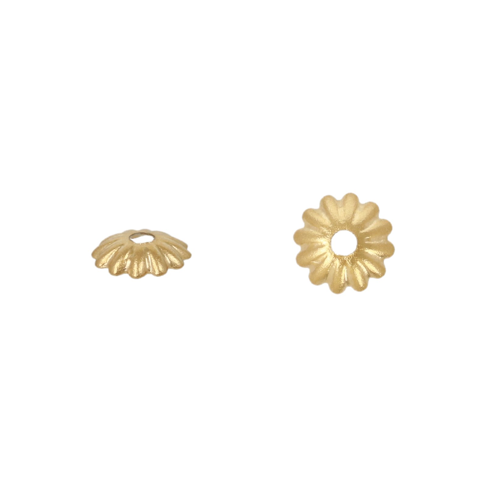 gold plated stainless steel flower bead cup 6mm | 20pc