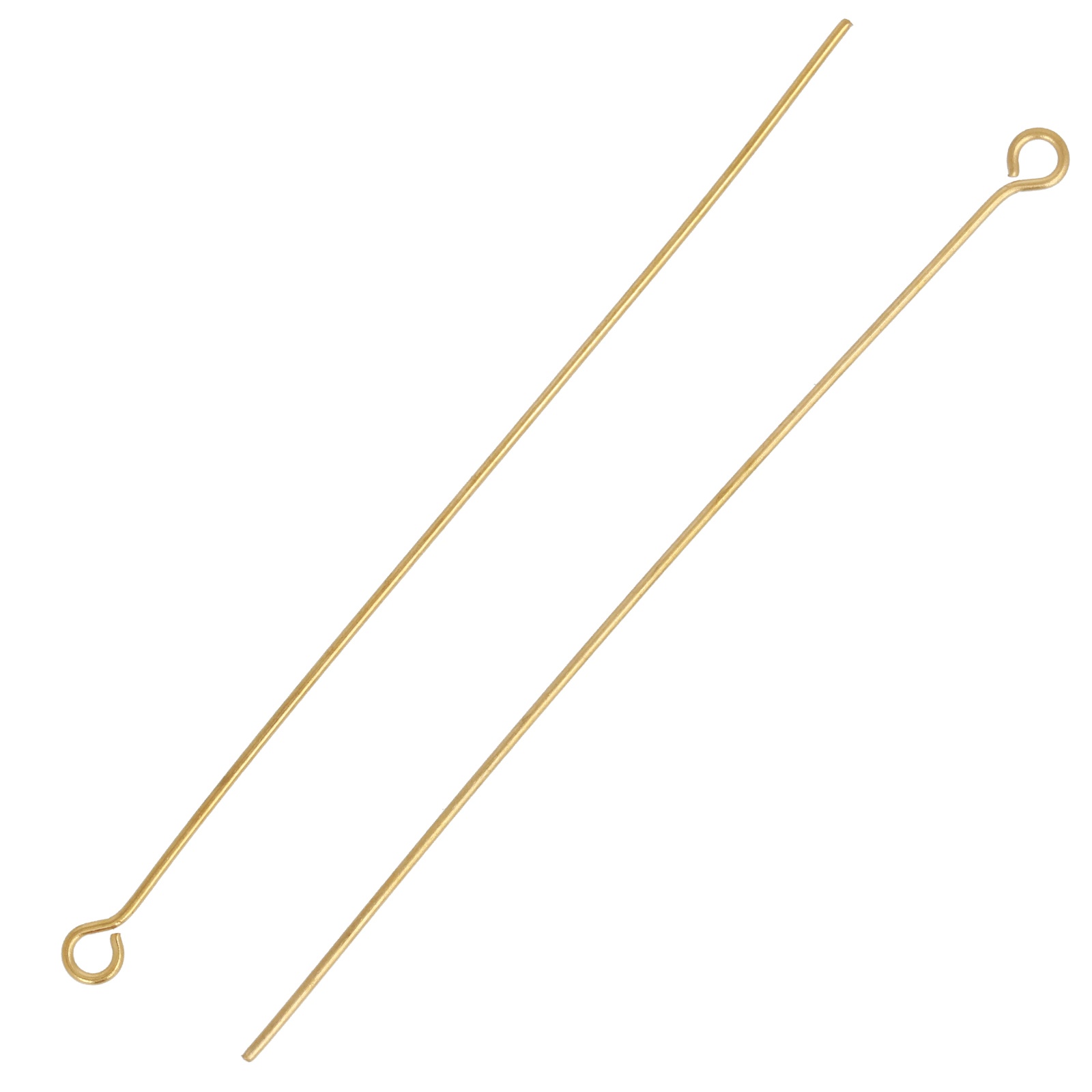 gold plated stainless steel eyepin 70mm - wire 0,70mm | 10pc