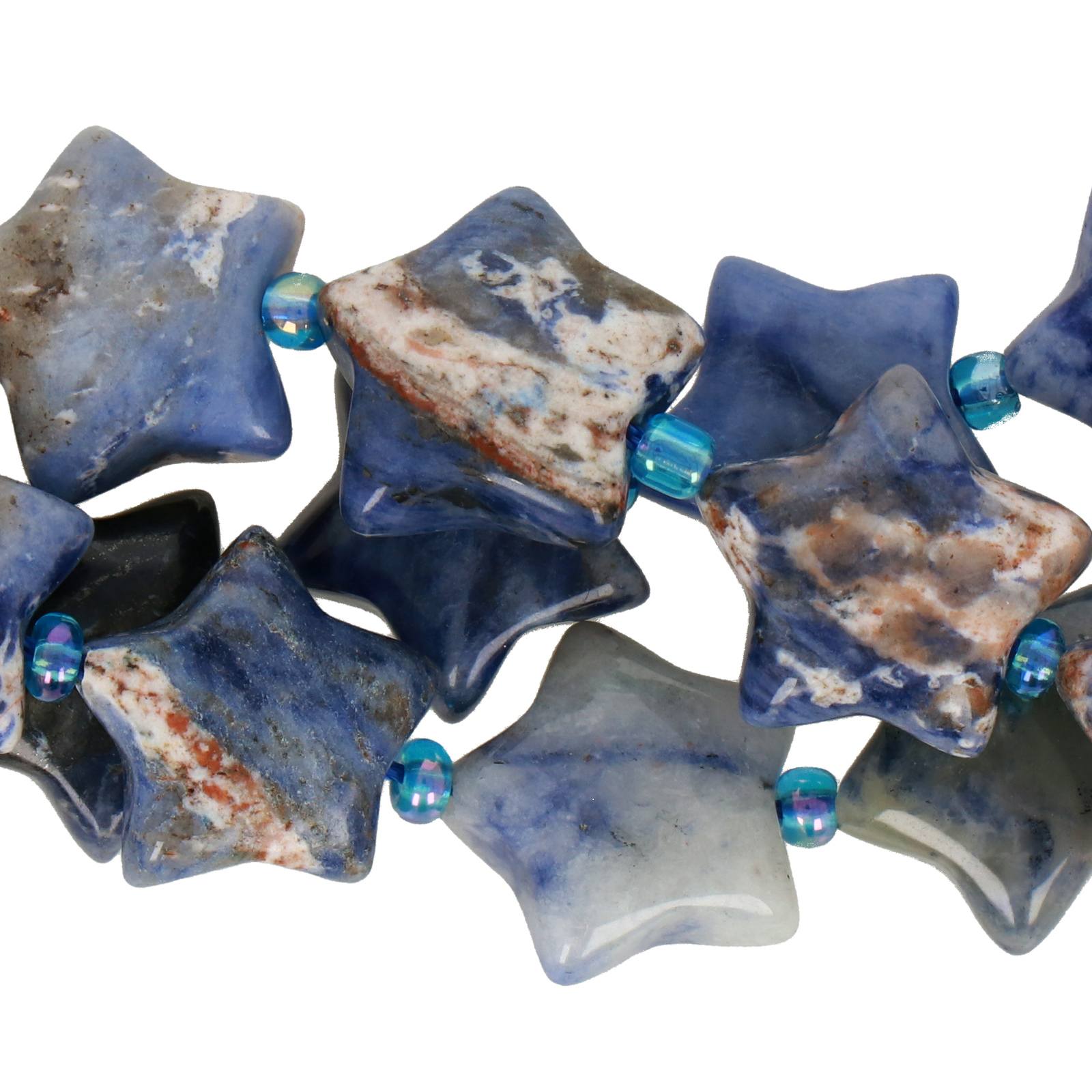 sodalite star gemstone bead 15mm | 4pc