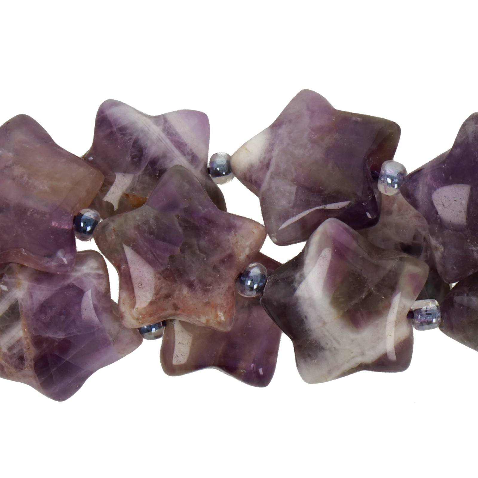 dog tooth amethyst star gemstone bead 15mm | 4pc