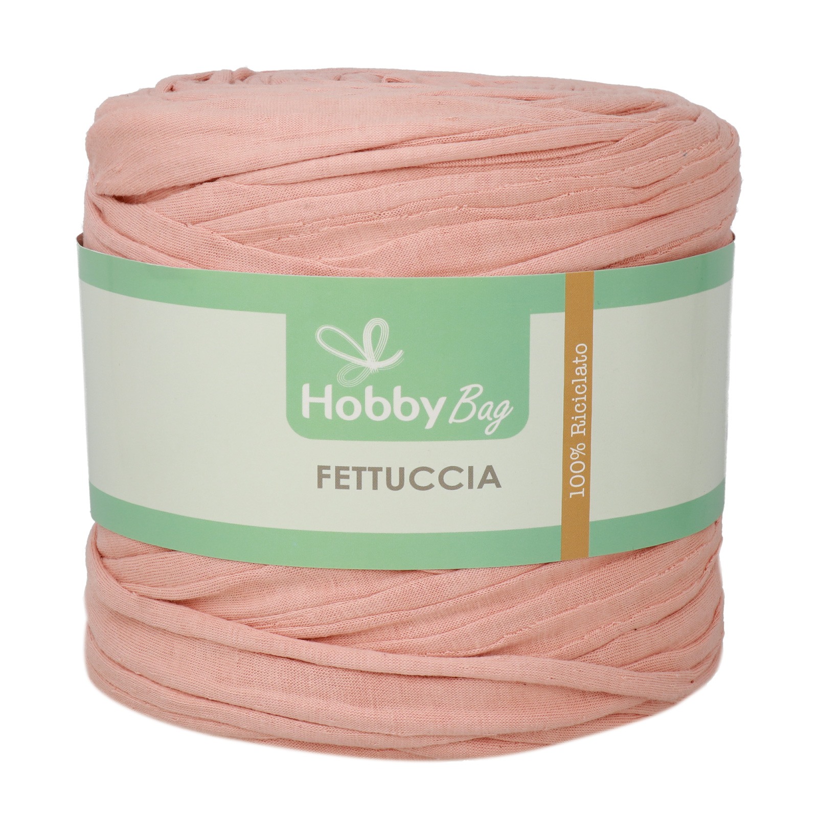 hobbybag t-shirt yarn fettuccia - dust pink - 500-800gr (110-130mt) | 1pc