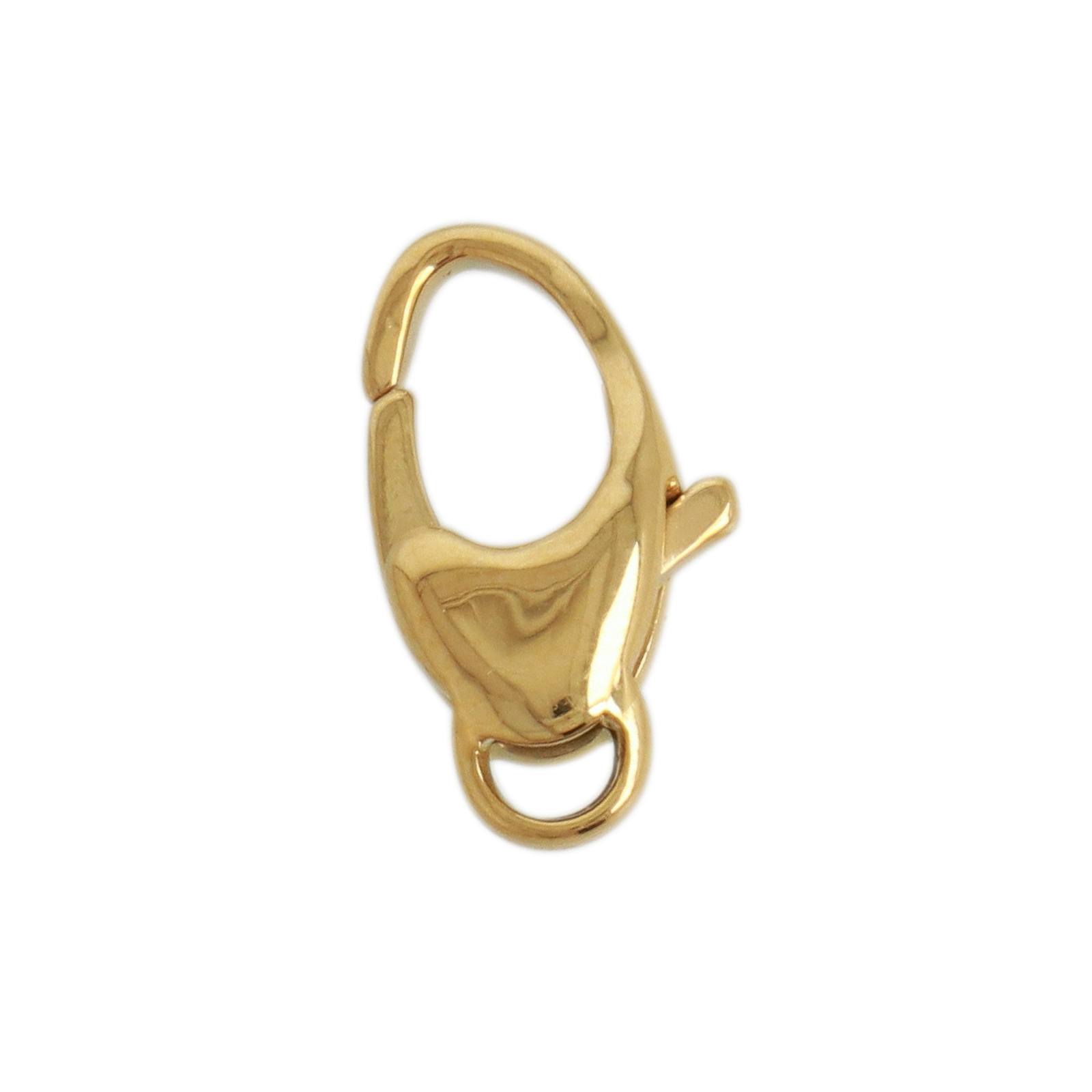 gold plated stainless steel oval lobster clasp 13x7mm | 2pc
