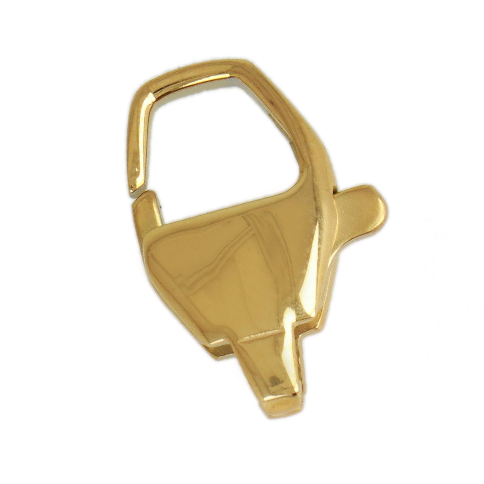 gold plated stainless steel square lobster clasp 18x12mm | 2pc