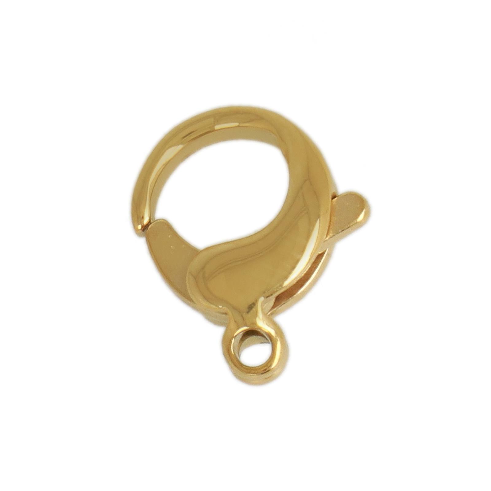 gold plated stainless steel round lobster clasp 12x9mm | 2pc