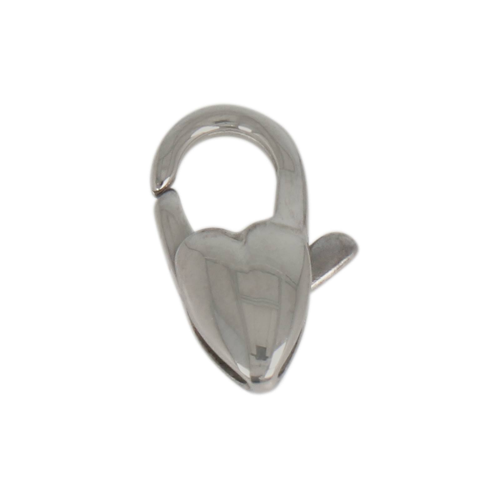 stainless steel heart lobster clasp 13x9mm | 1pc