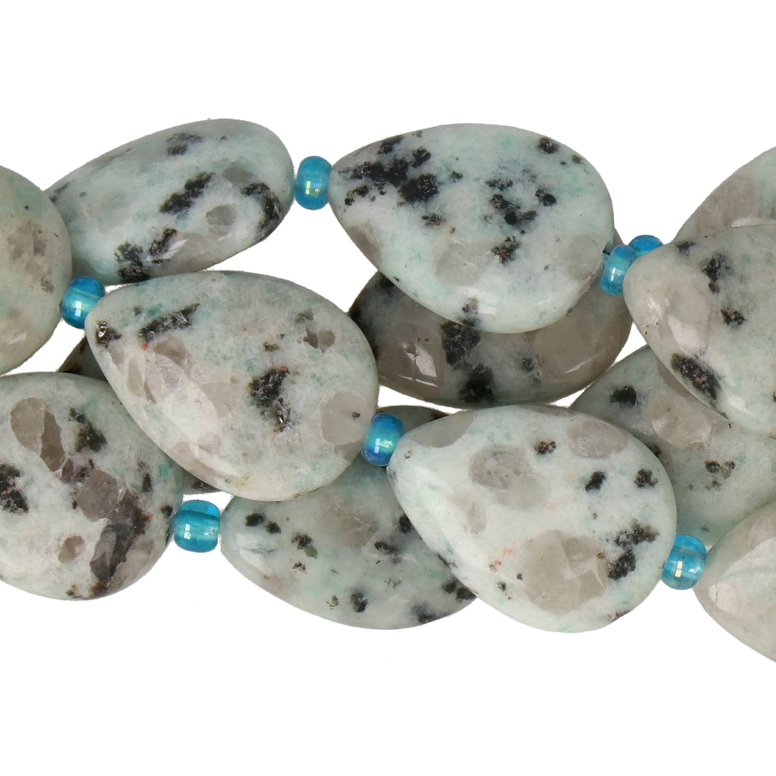 kiwi jasper smooth drop 18x13mm | 4pc