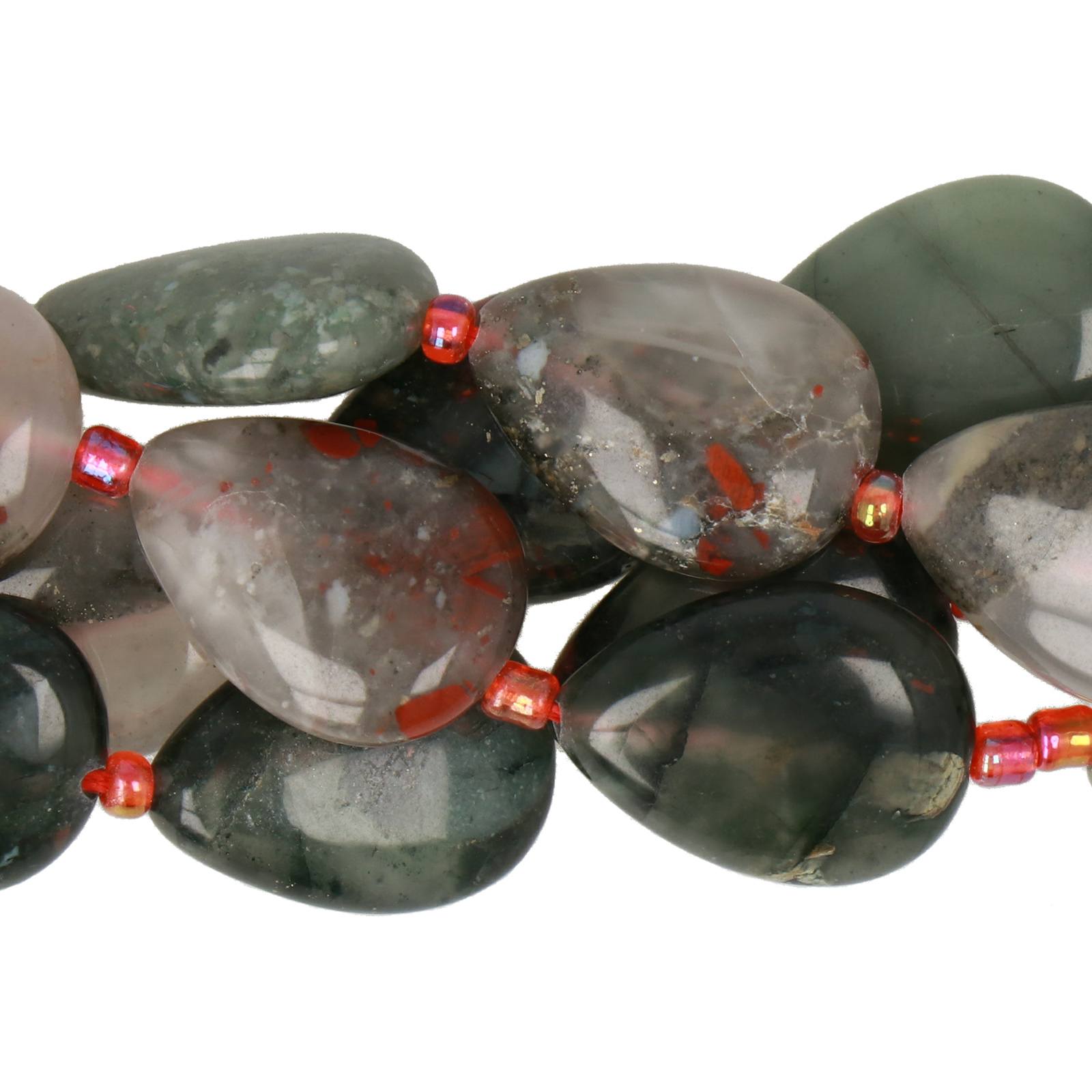 african bloodstone glatt tropfen 18x13mm | 4st