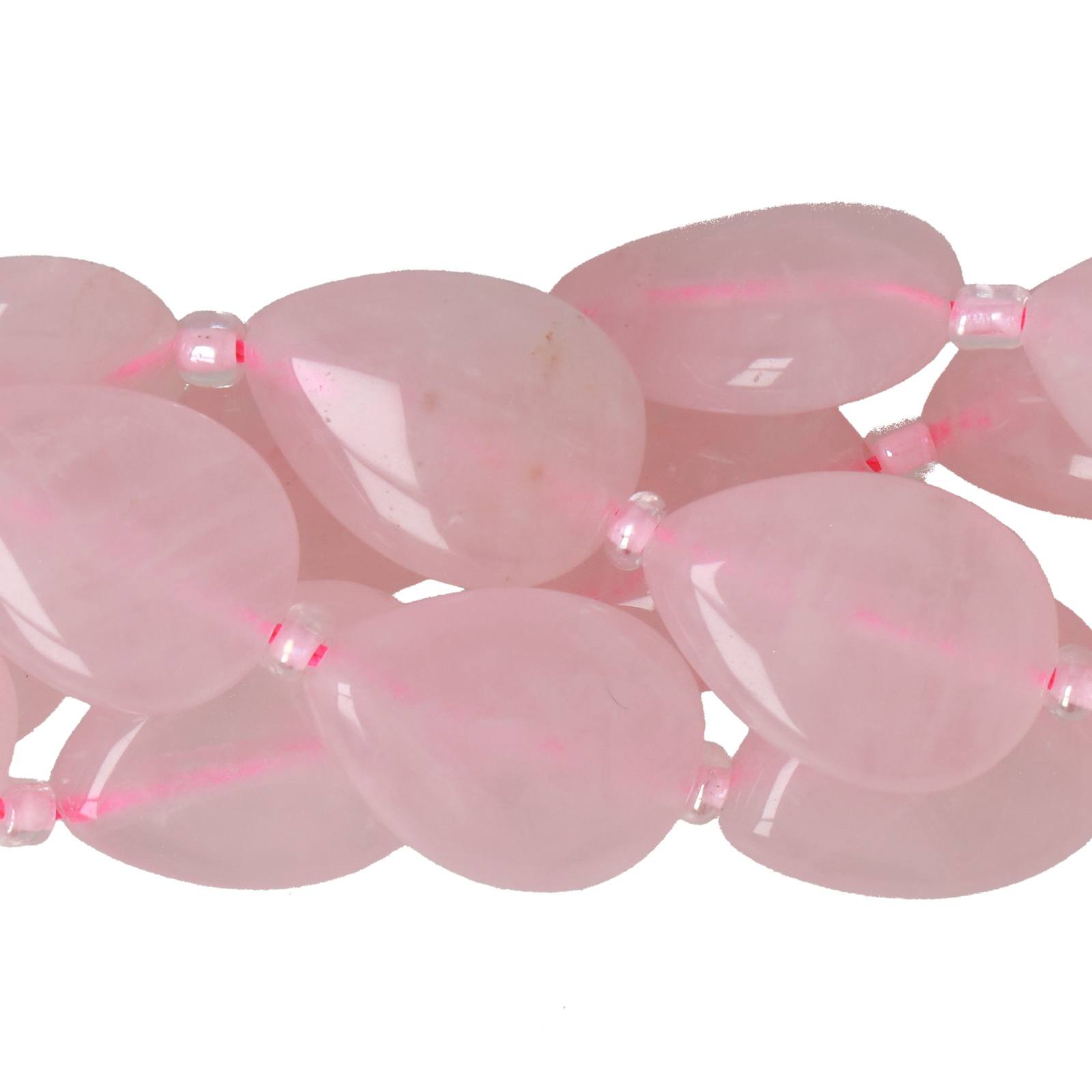 rose quartz smooth drop 18x13mm | 4pc