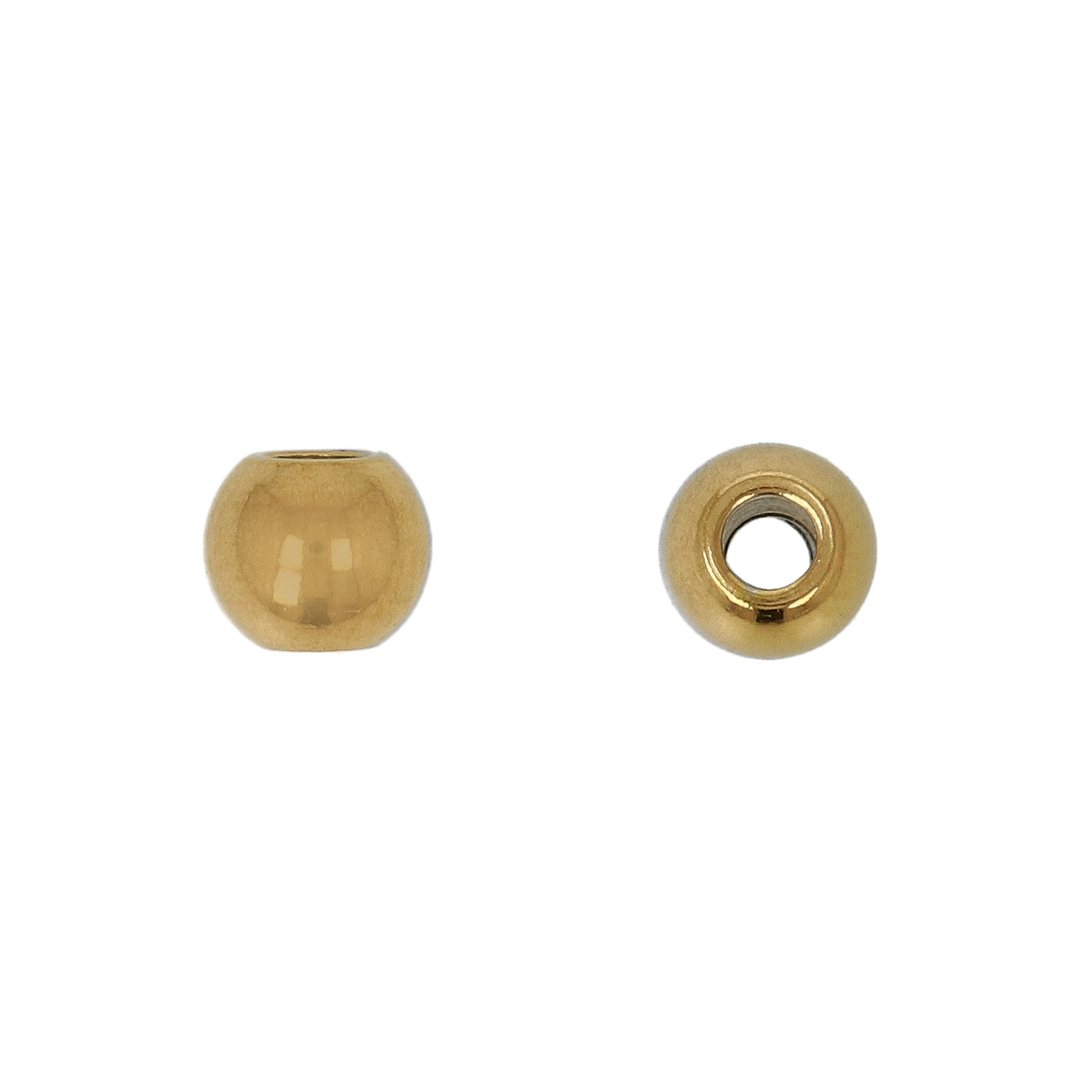 trennperle kugel glatt vergoldet edelstahl 5mm - loch 2mm | 20st