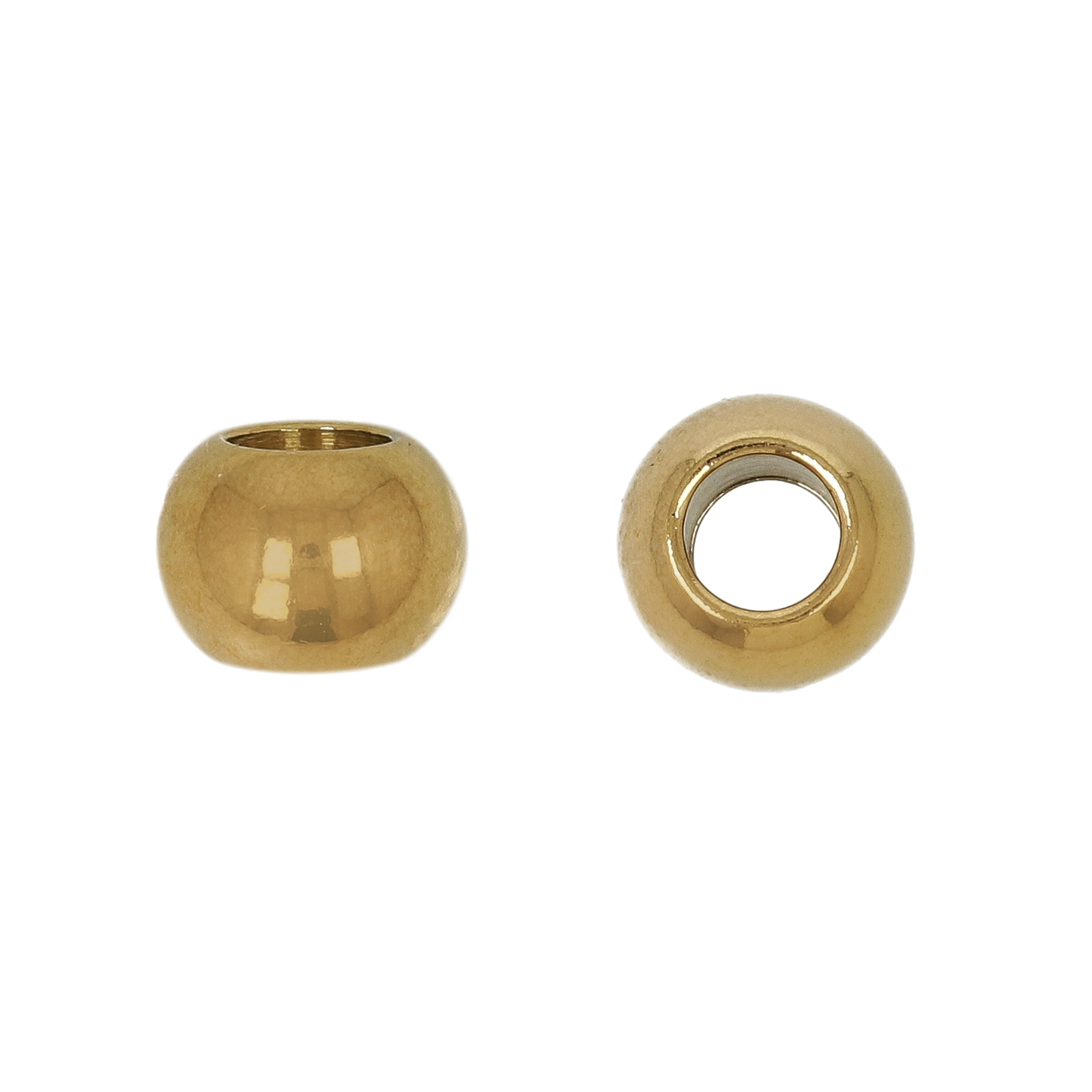 trennperle kugel glatt vergoldet edelstahl 8mm - loch 4mm | 10st