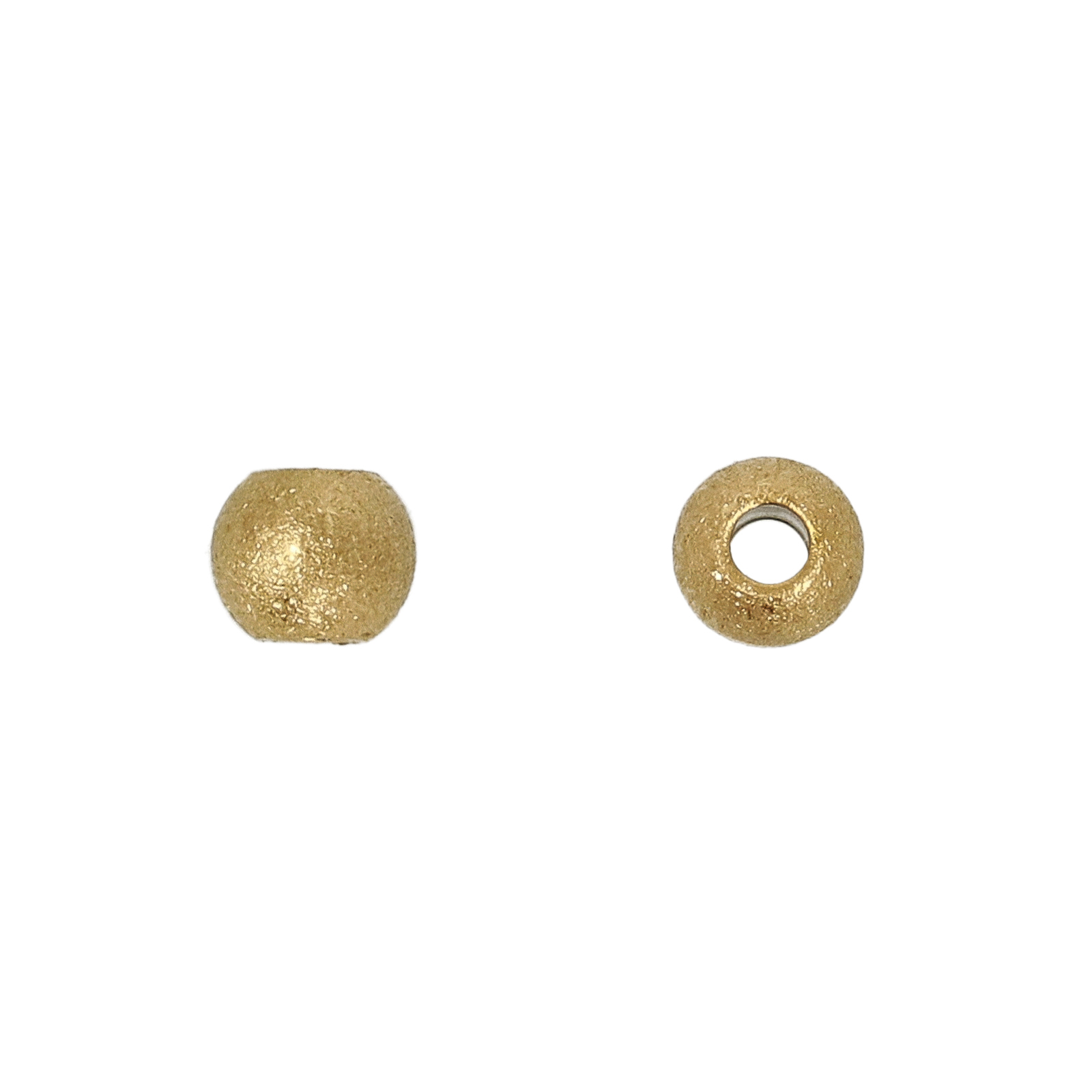 gold plated stainless steel spacer stardust round bead 4mm - hole 1,6mm | 10pc
