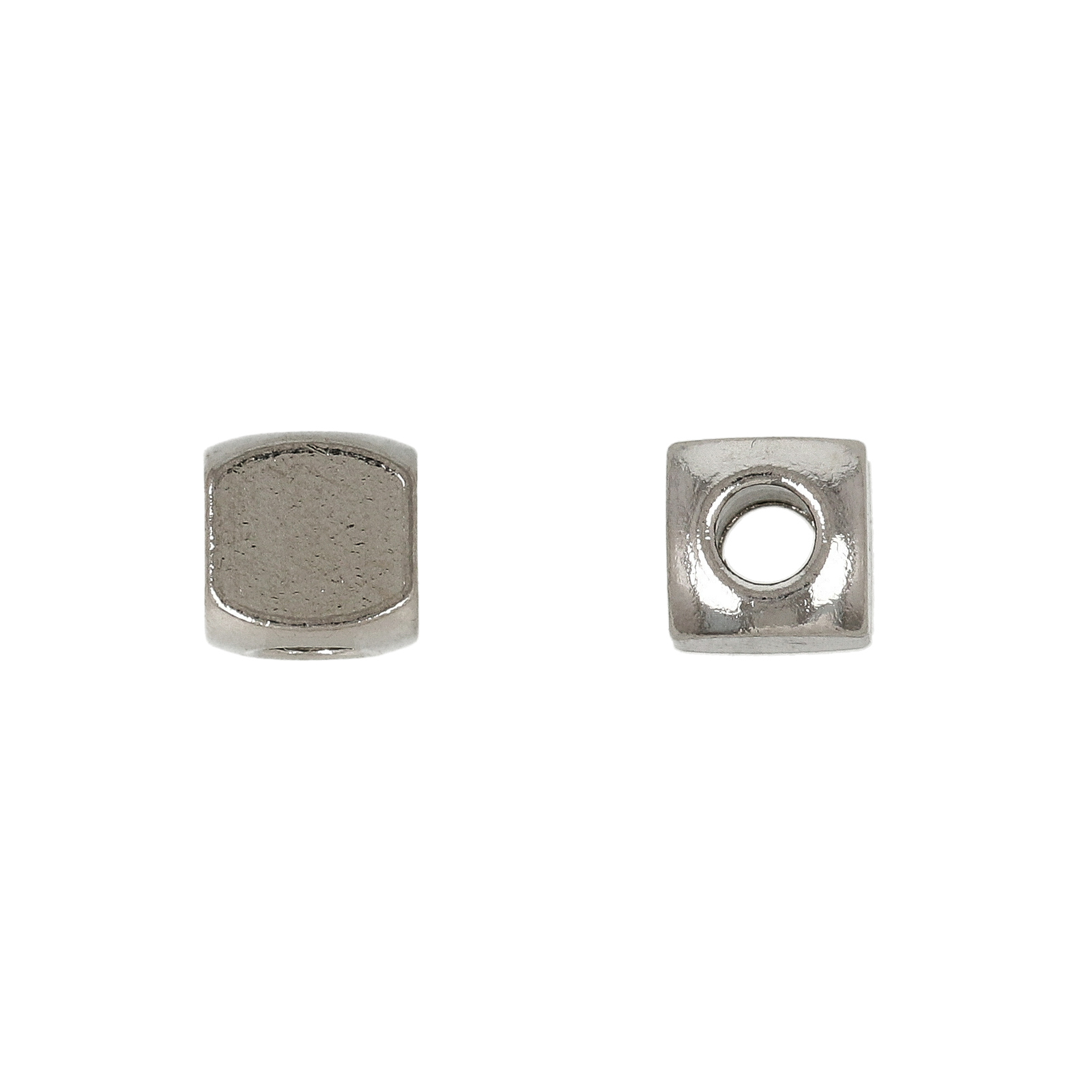 trennperle würfel stardust edelstahl 6mm - loch 3mm | 20st