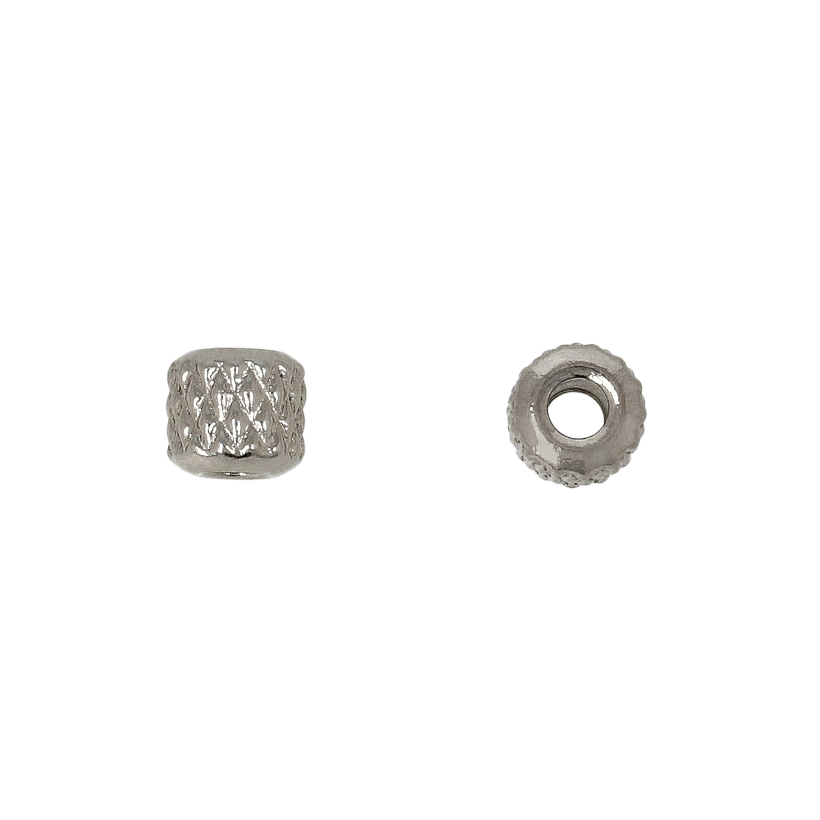 stainless steel pyramid cut roundelle bead 4x3,5mm - hole 1,6mm | 25pc