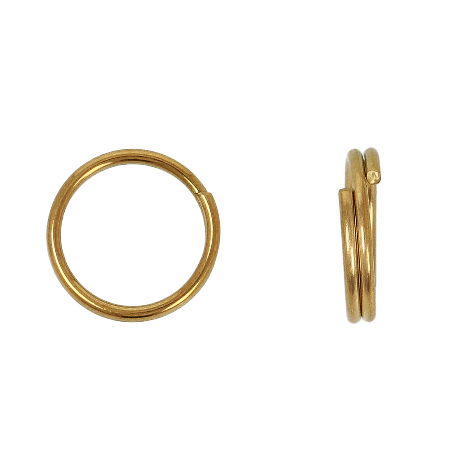 gold plated stainless steel split ring 8mm - diametro 0,7mm | 20pc