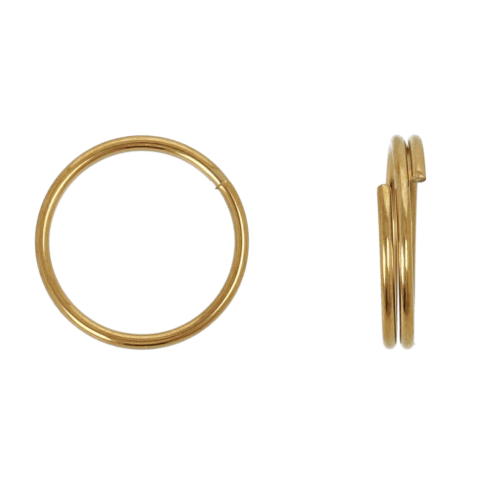 gold plated stainless steel split ring 10mm - diametro 0,7mm | 20pc