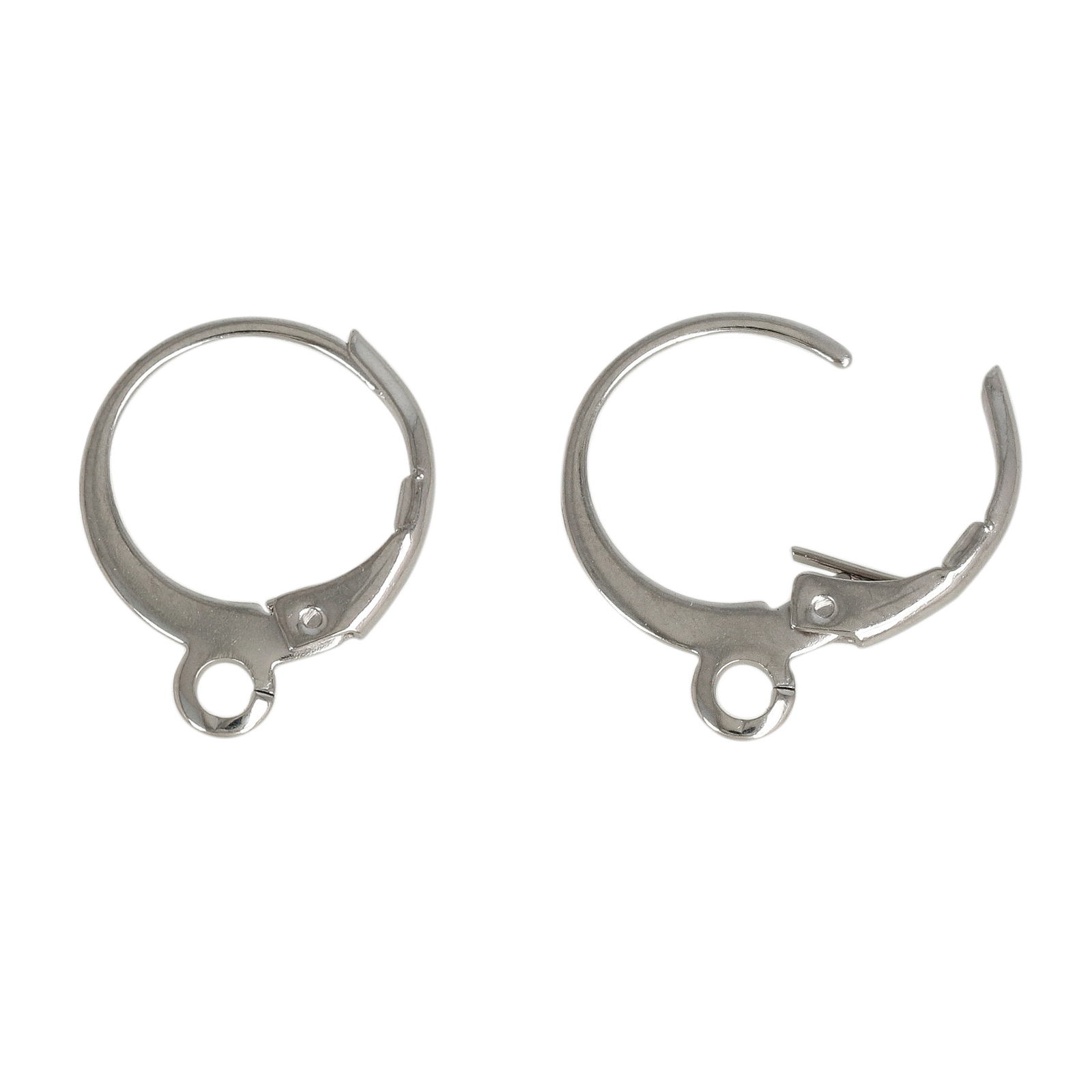stainless steel leverback hoop earring 12x1,2mm with 1 jumpring | 10pc