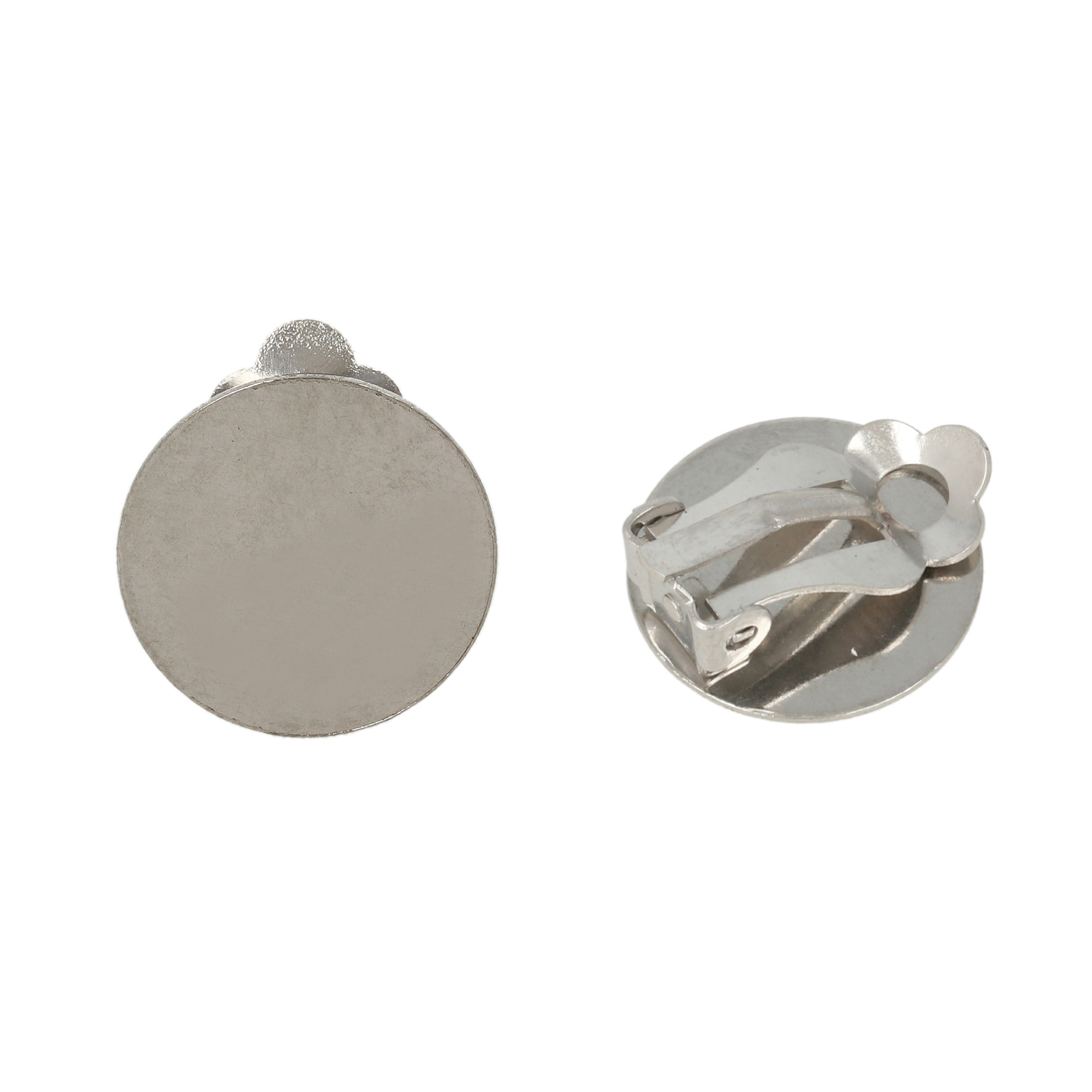stainless steel flat pad clip-on earring 14mm | 10pc