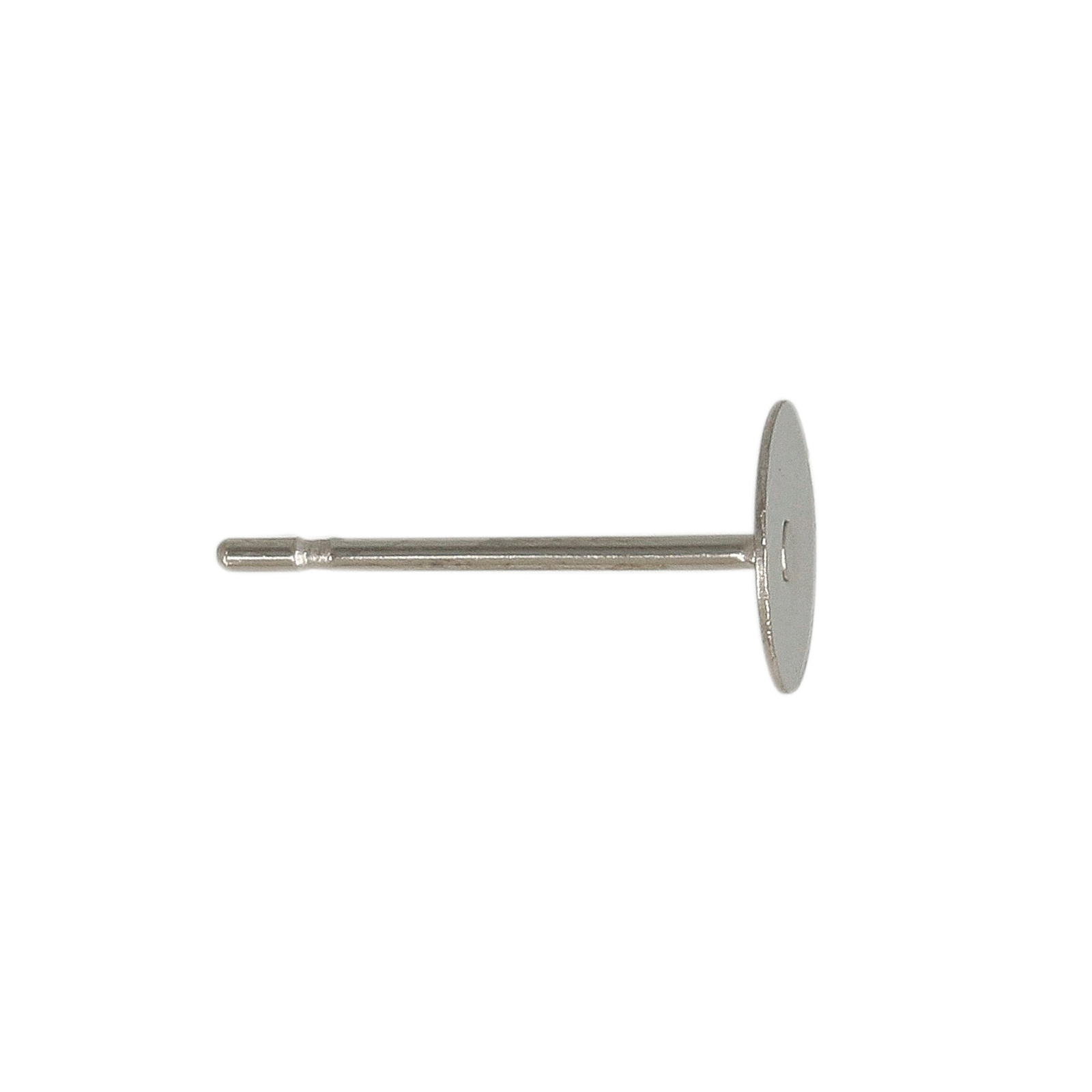 stainless steel flat glue on post earring 6mm | 10pc