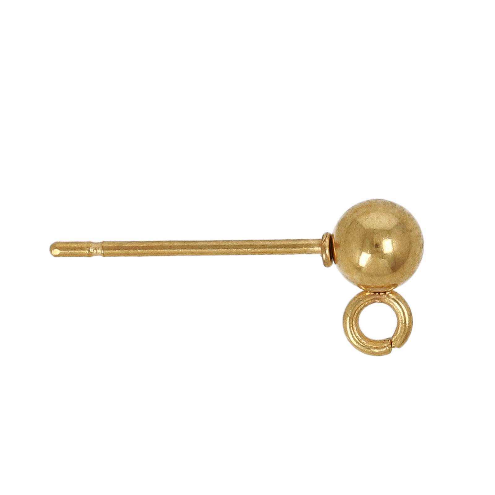gold plated stainless steel ball post earring 4mm | 10pc