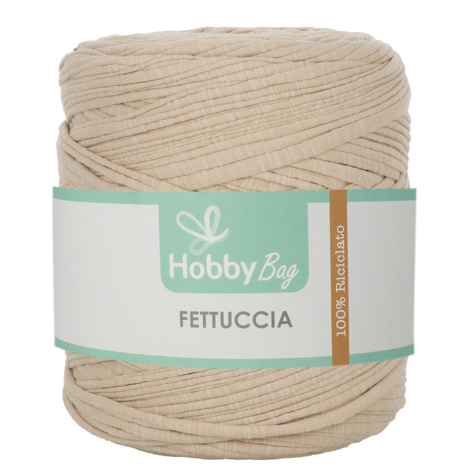 hobbybag t-shirt yarn fettuccia regular - vanilla - 700-900gr aprox (110-130mt) | 1pc