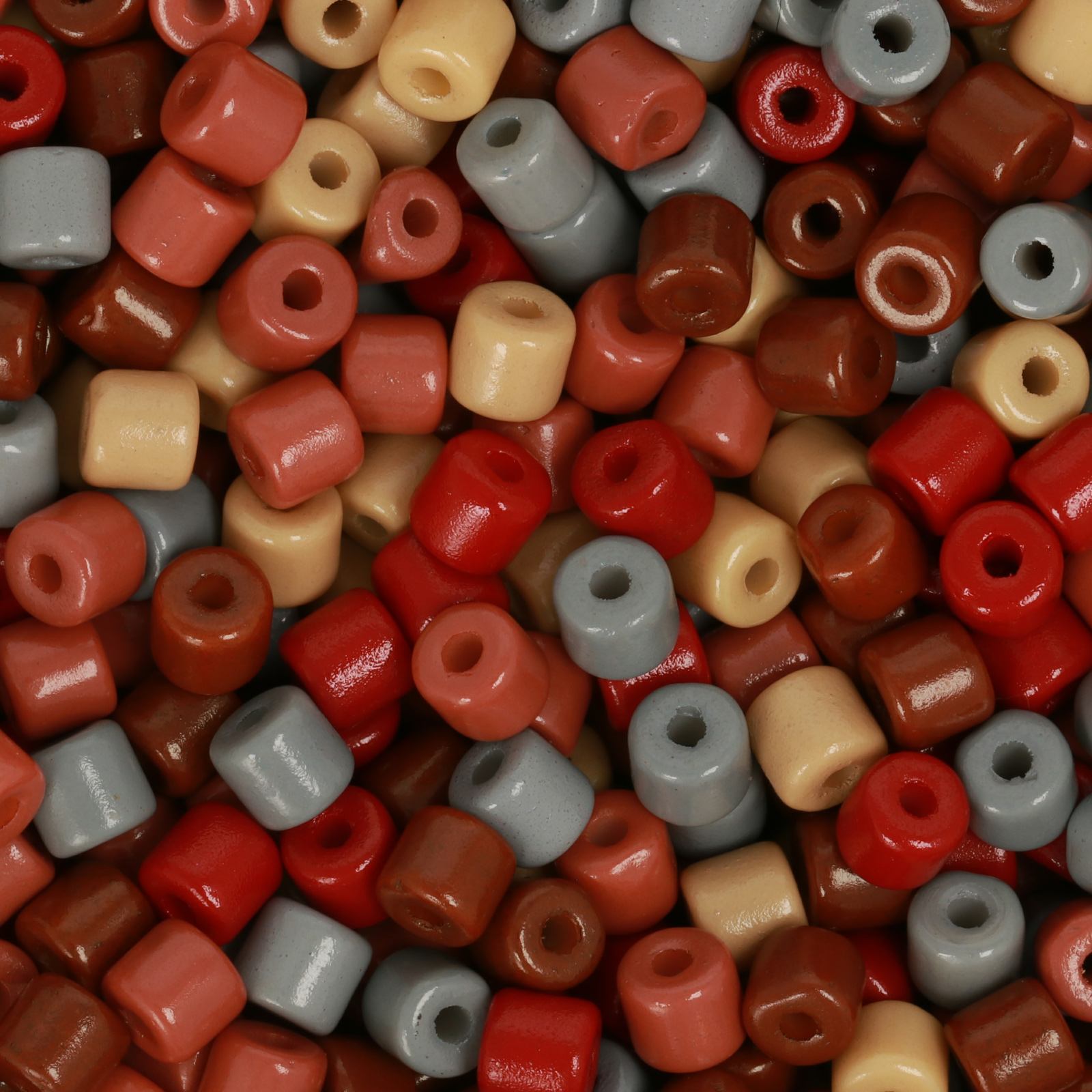 semini by hobbyperline cilindri 4mm - opaque vintage earth mix | 20gr