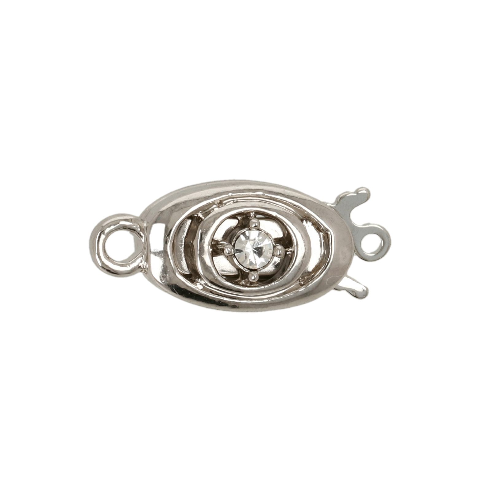 jewel clasp rhodium special plating box clasp with true crystal 12x8mm | 1pc